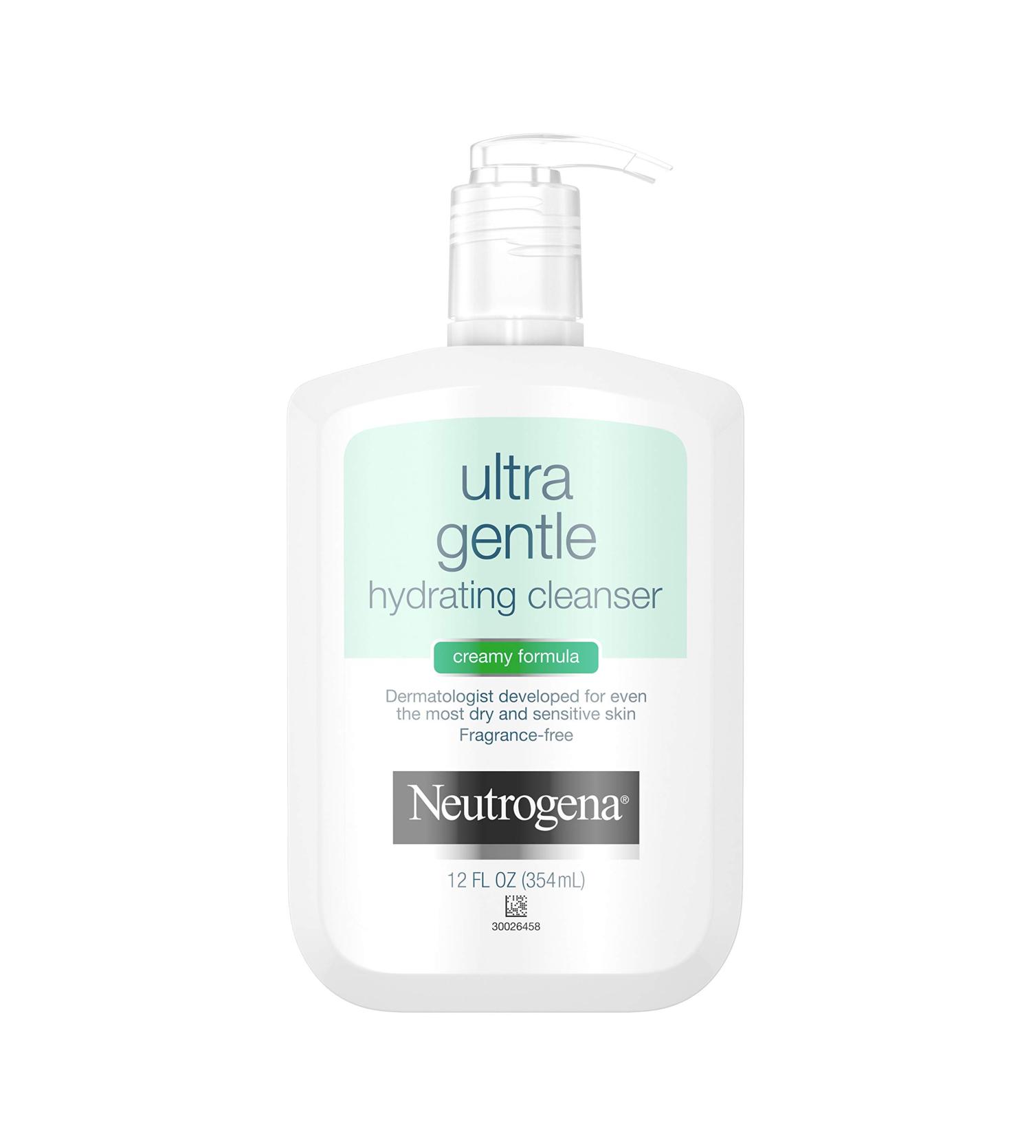 Neutrogena Ultra Gentle Hydrating Facial Cleanser for Sensitive Skin - Oil-Free Soap-Free Hypoallergenic 12 fl. oz | Ideal for Acne Eczema & Rosacea - Buy Online on GoSupps.com
