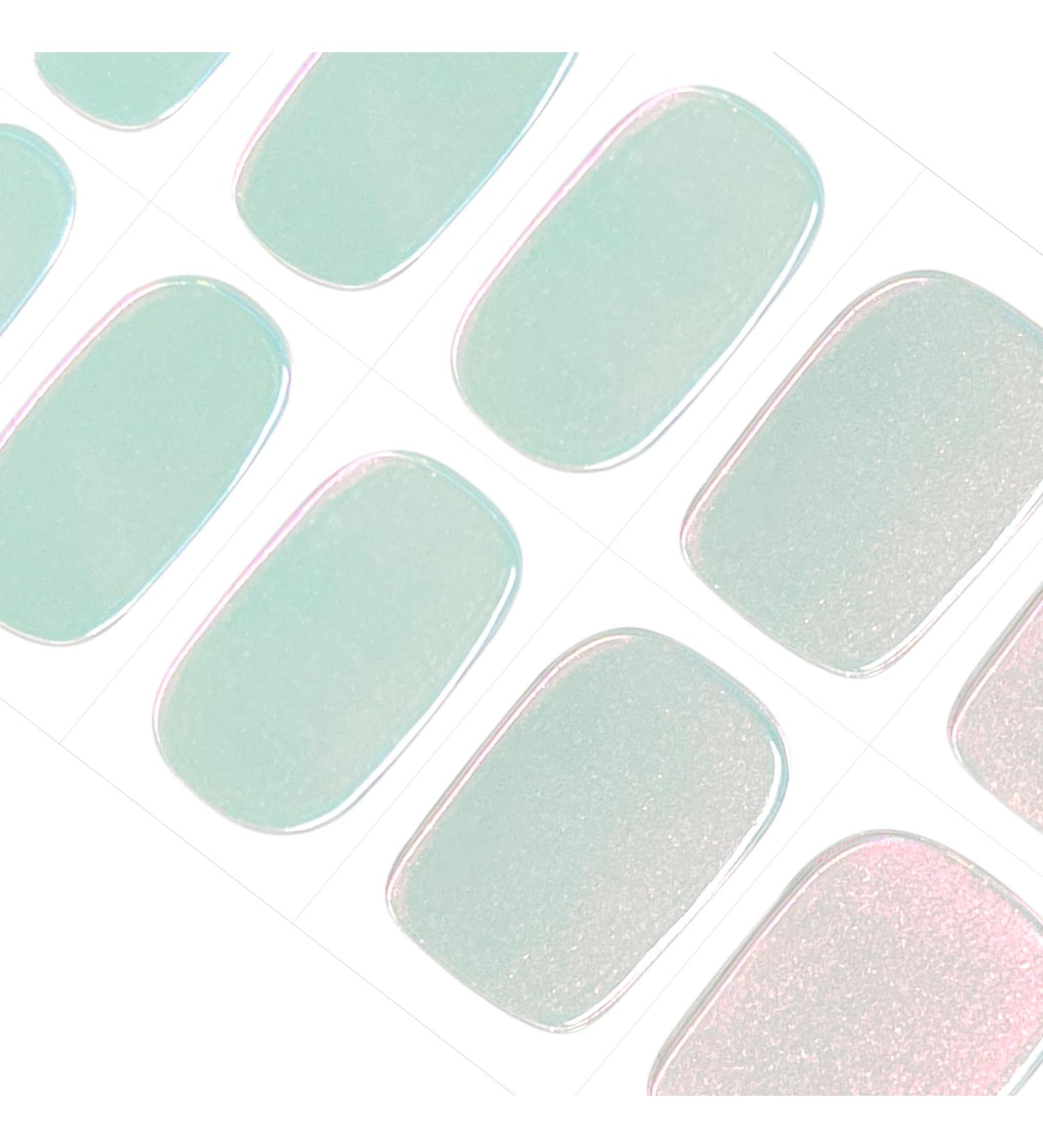 Danni & Toni Aurora Caress Half Hardened Gel Nail Foils - 28 Self-Adhesive Glitter Glossy UV Nail Stickers for Stunning Nail Designs - Buy Online on GoSupps.com