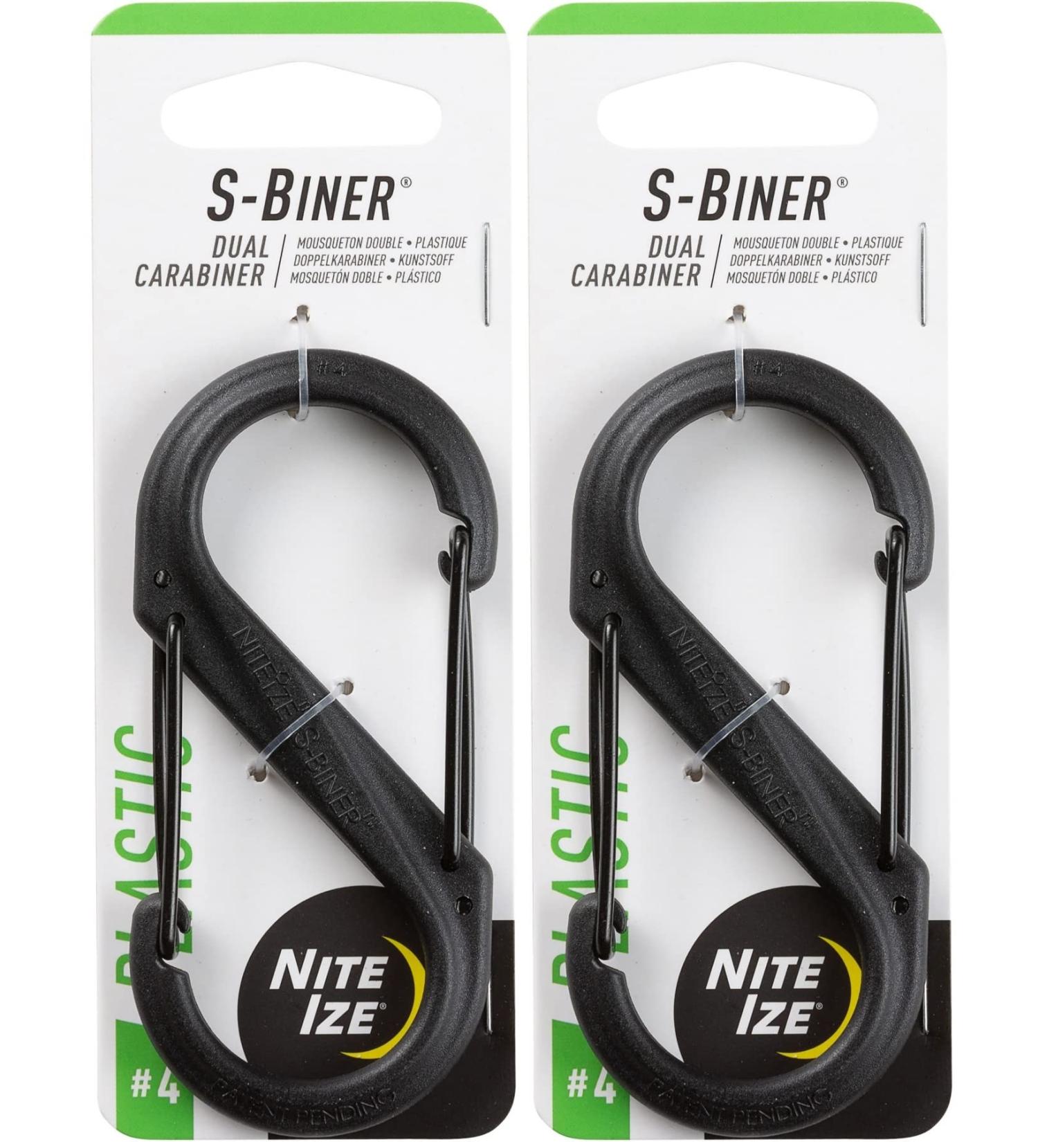 Nite Ize S-Biner Plastic Dual Carabiner #4 - Black (2-Pack) | Convenient and Durable Choice - Buy Online on GoSupps.com