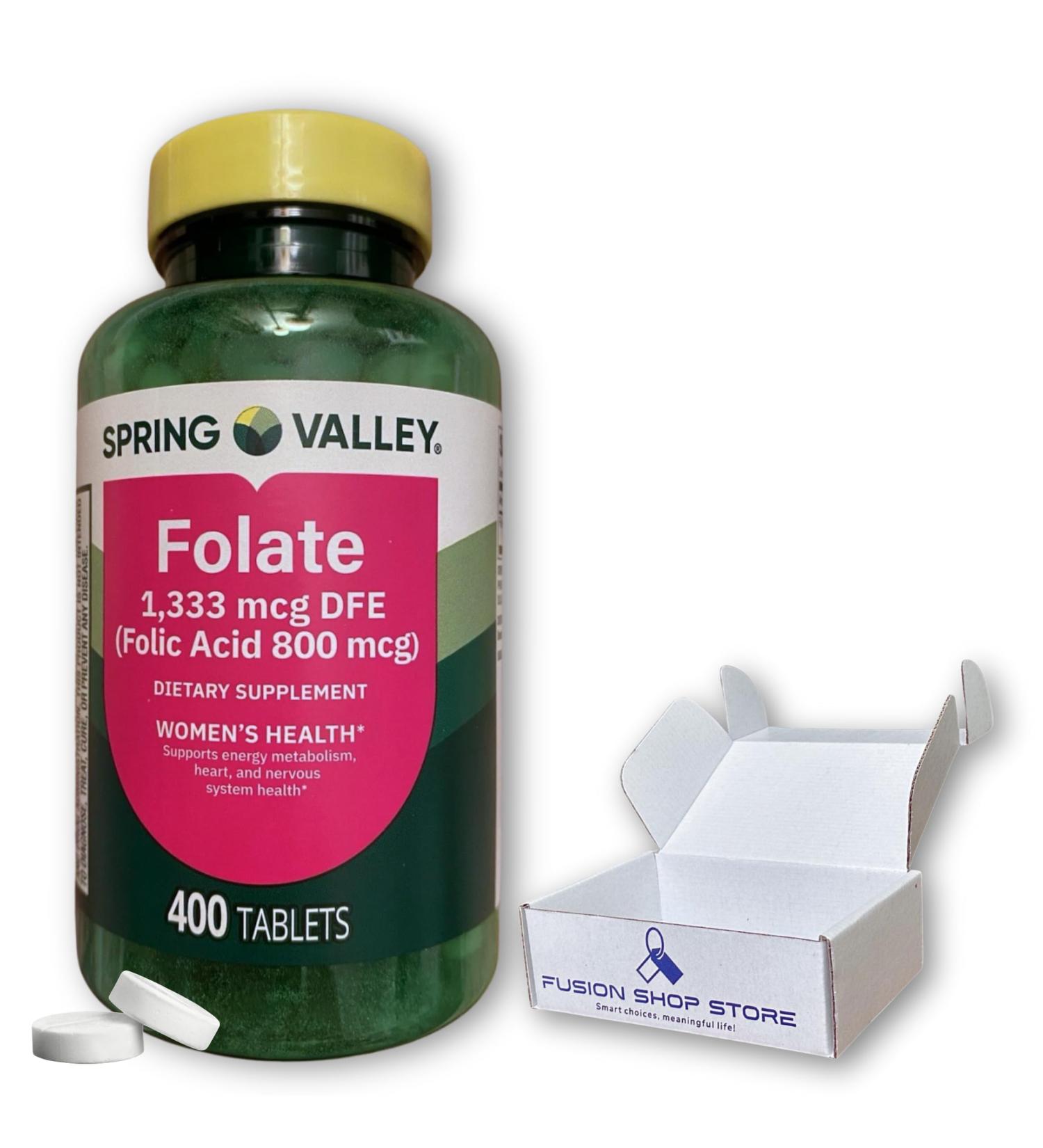 Prenatal Vitamins- Folate Acid Methyl 1 333 mcg Prenatal 400 Tablets (Pack of 1) Boxed by Fusion Shop Store - Buy Online on GoSupps.com