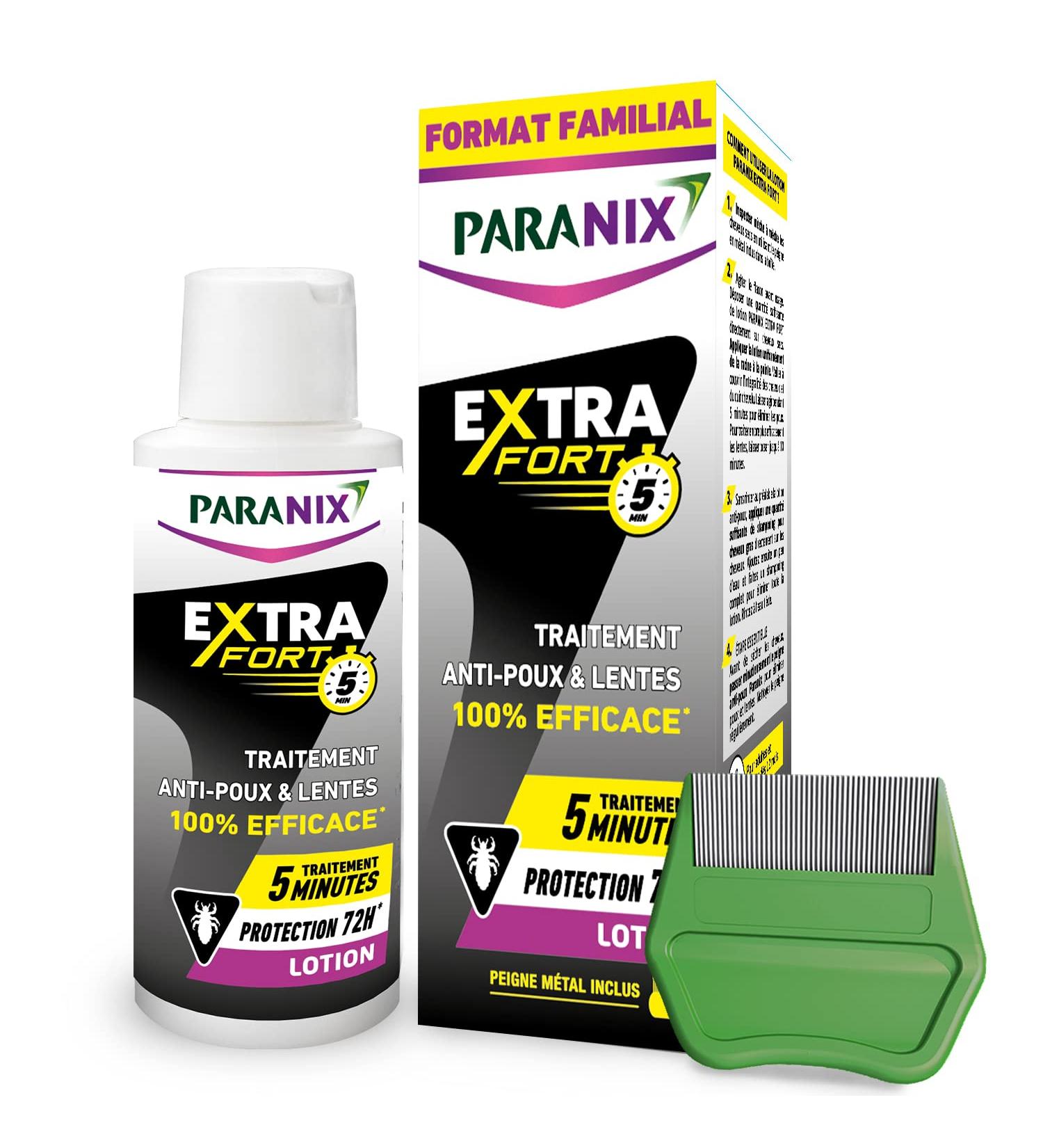 Paranix Extra Strong Lice & Nits Lotion - 200ml Family Size 100% Effective 2-in-1 Treatment & Protection with Metal Comb - Buy Online on GoSupps.com