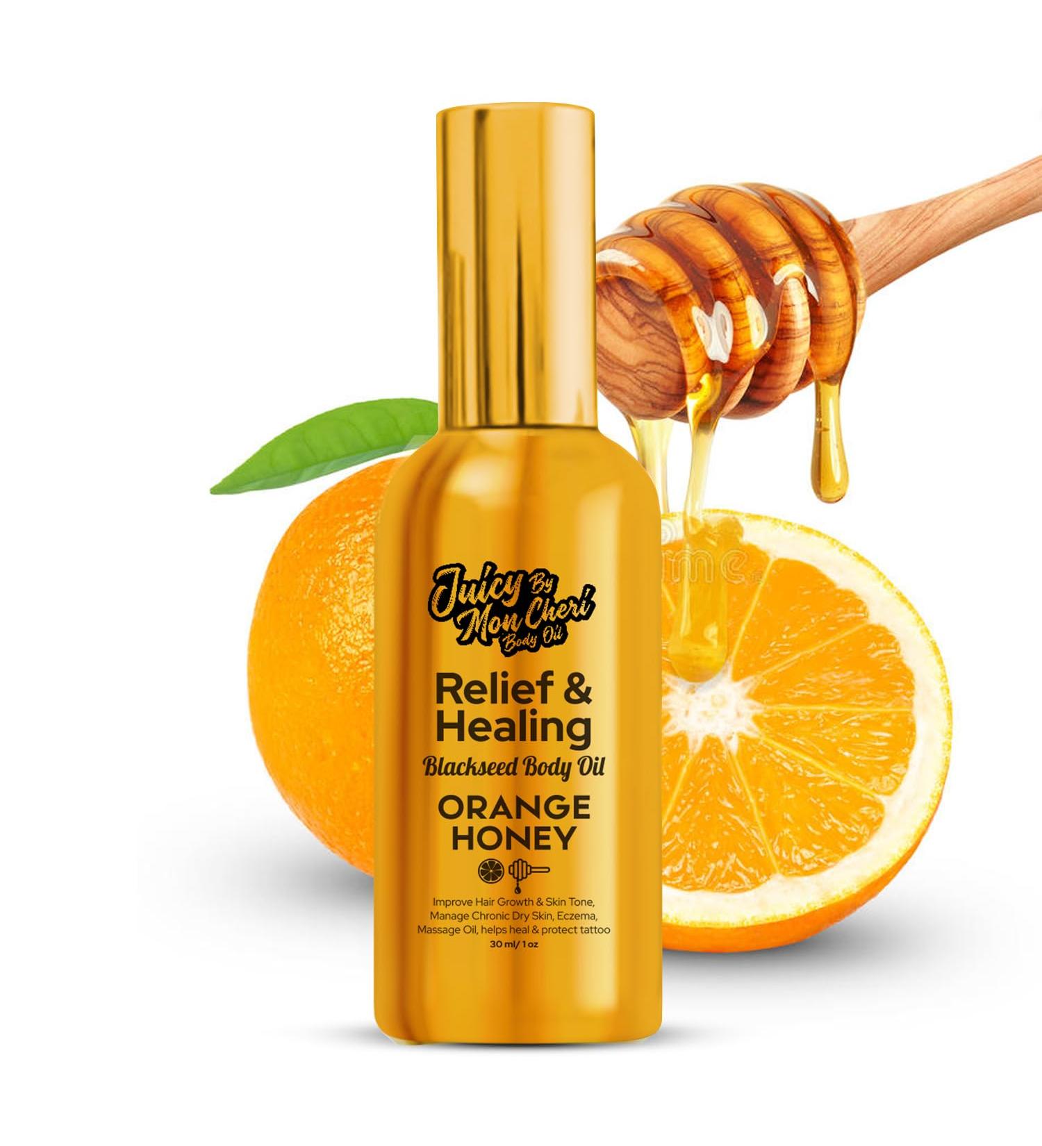 Natural Black Seed Body Oil Spray - Eczema Scar Repair & Hair Growth | Moisturizing Olive & Vitamin E | 1 oz Orange Honey - Buy Online on GoSupps.com