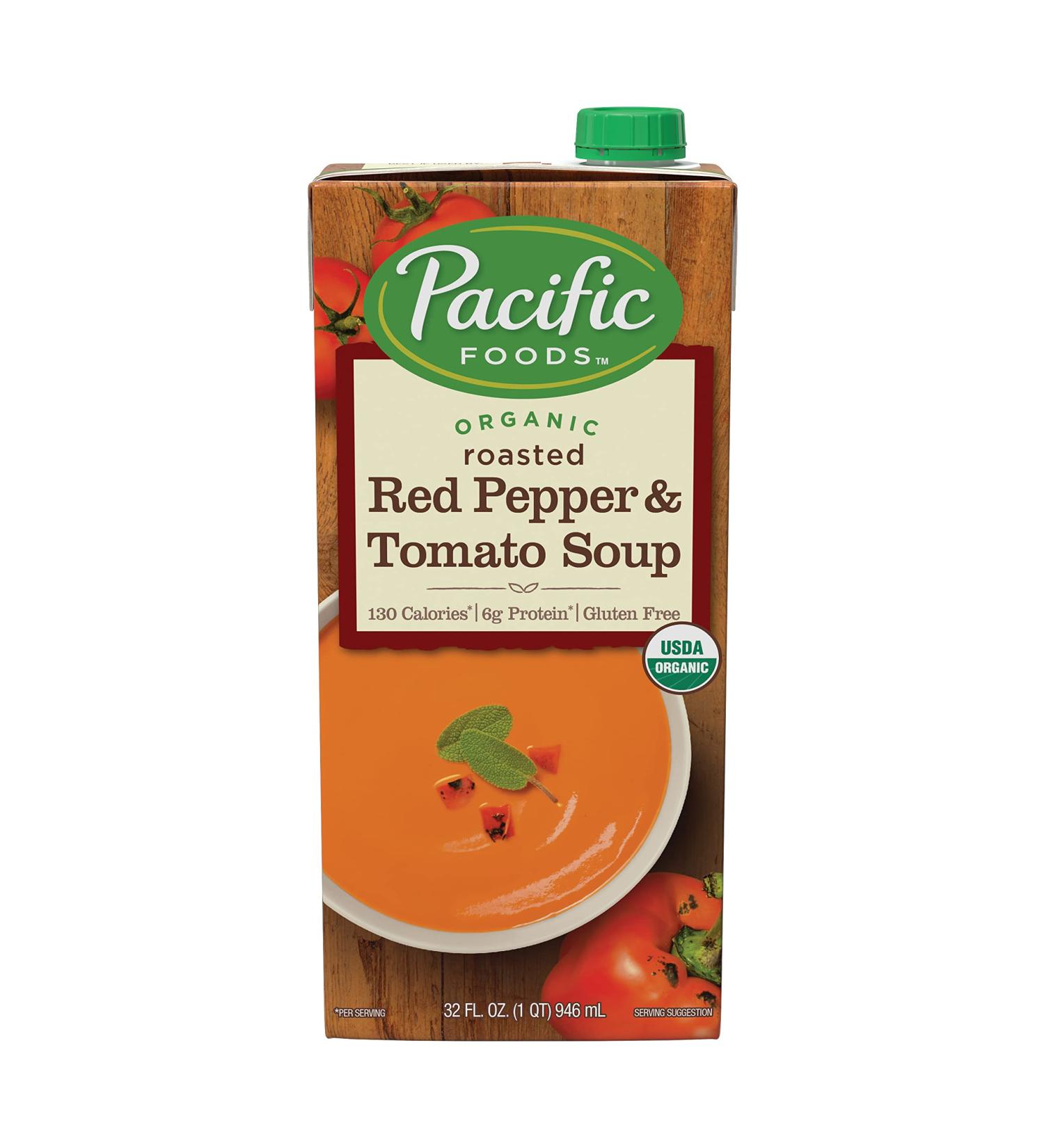 Pacific Foods Organic Creamy Roasted Red Pepper & Tomato Soup 32oz - Buy Online on GoSupps.com