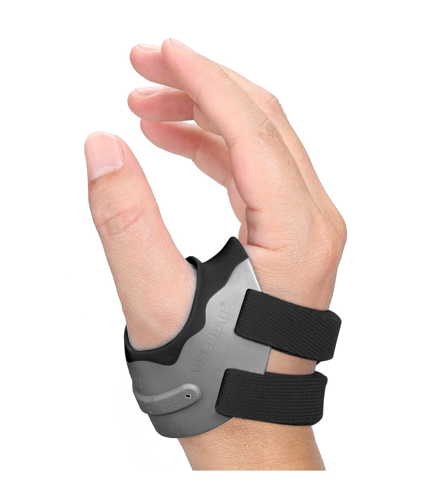 Velpeau CMC Joint Thumb Arthritis Support Brace - Soft & Hard Plastic Thumb Compression Sleeve Stabilizes Joint Black Right Hand Medium - Buy Online on GoSupps.com