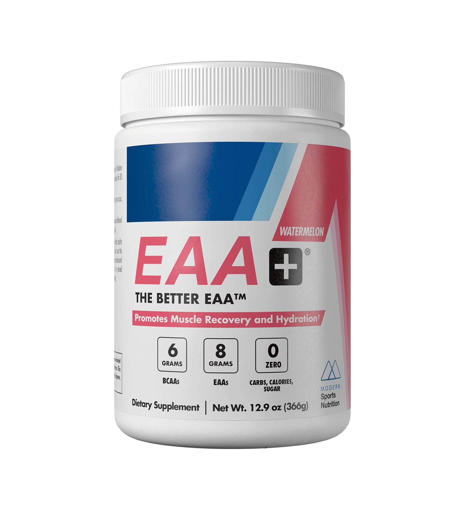Modern's EAA+ Watermelon: Essential Amino Acid Powder for Muscle Recovery | 8g EAAs, 6g BCAAs, Sugar Free | Post Workout Hydration Drink for Men & Women - 30 Servings (12.9oz) - Buy Online on GoSupps.com