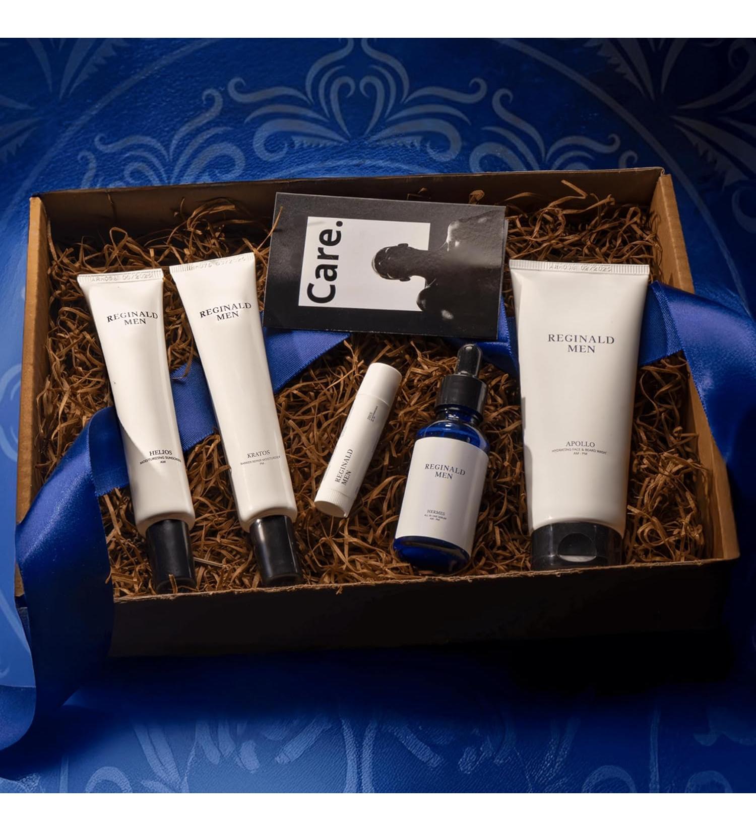 Reginald Men complete care kit ( Face wash Moisturiser Sunscreen Serum Lip Balm ) - Buy Online on GoSupps.com