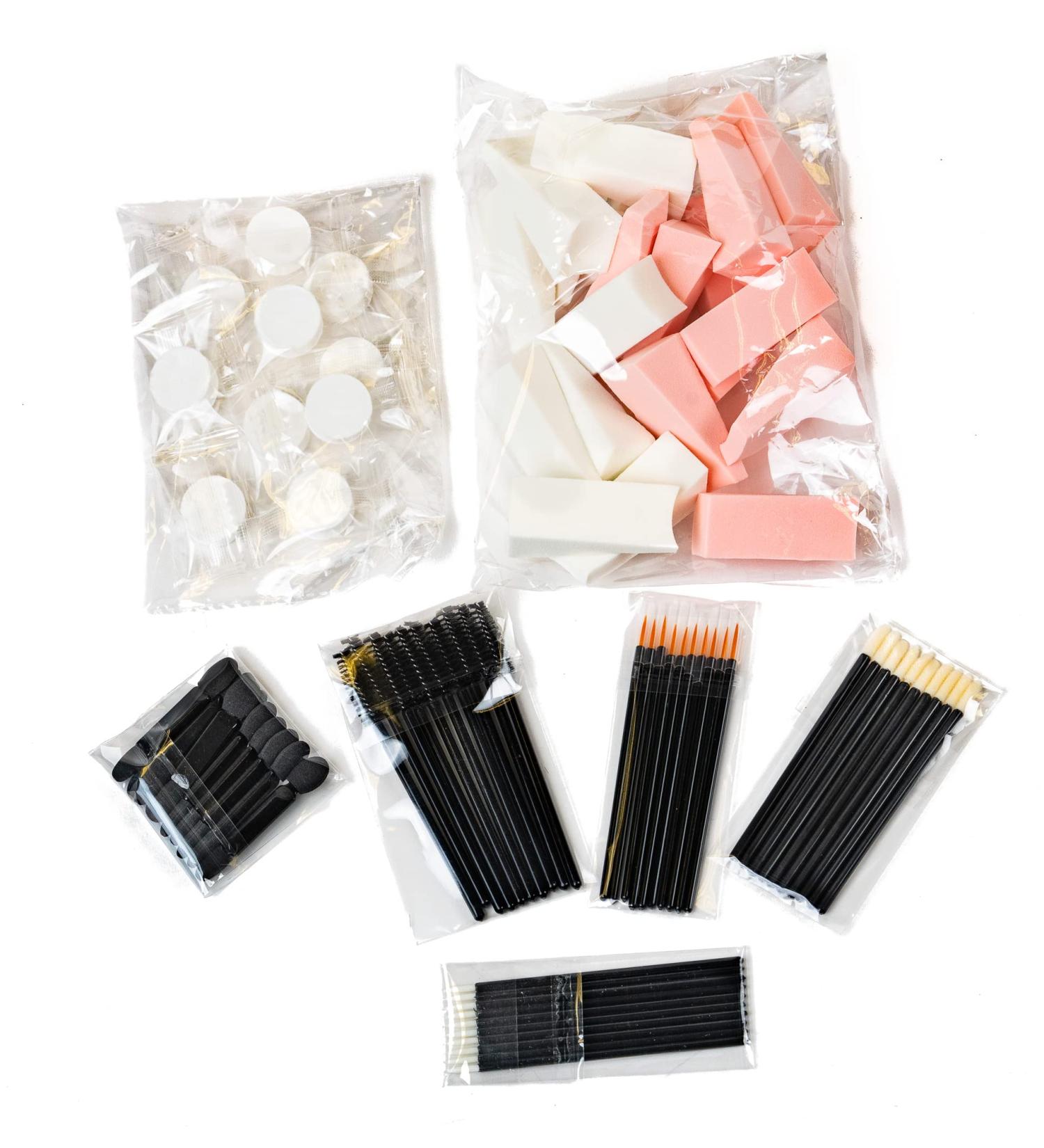 CS Beauty 80 Piece Makeup Tool Set - Includes Sponge Wedges Eyeliner Applicators Lip Brushes Lip Gloss Wands Mascara Spoolie Wands Compressed Face Tissue Resealable Bag - Buy Online on GoSupps.com