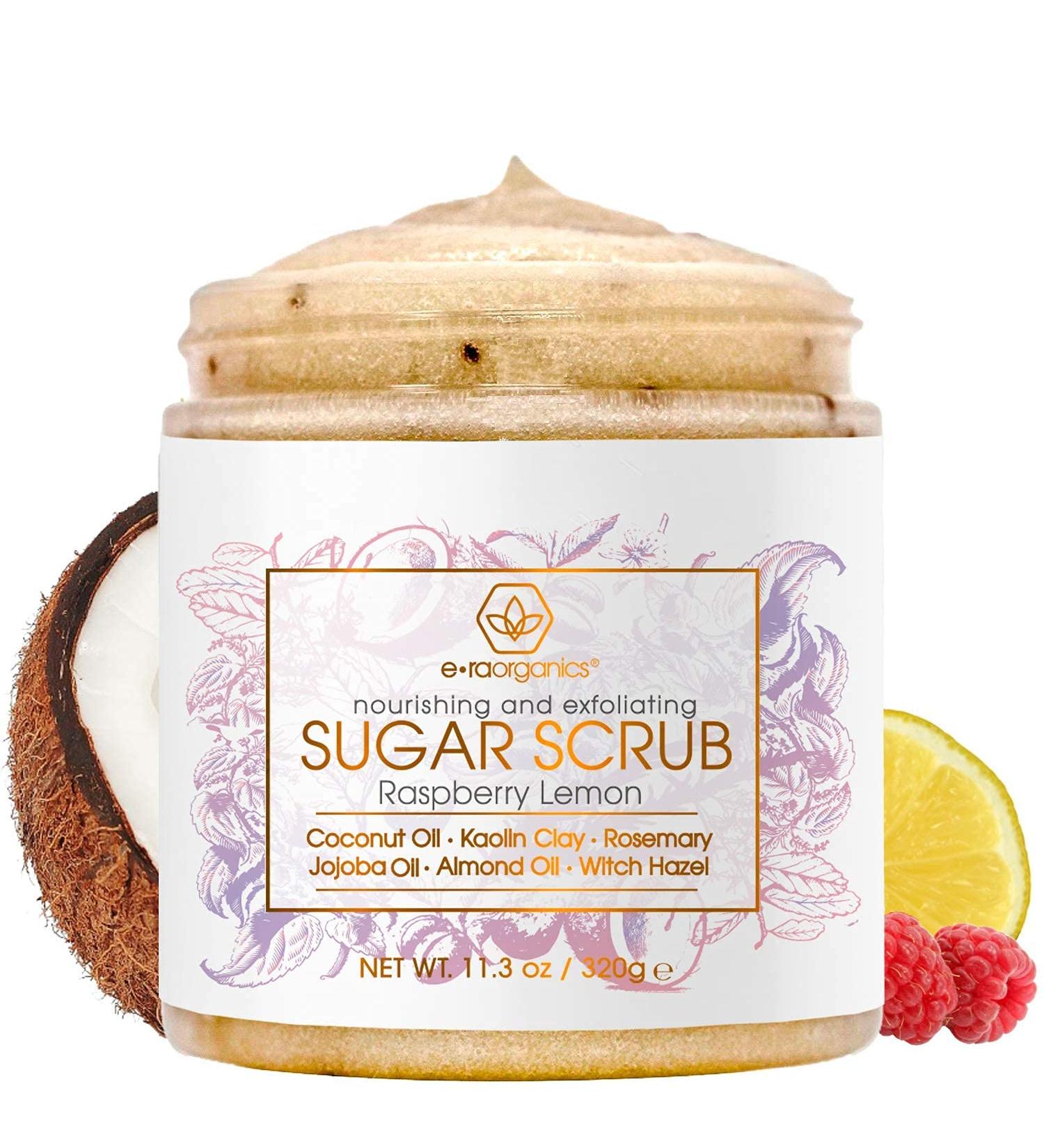 Organic Raw Sugar Scrub - Spa Quality Exfoliating Body Scrub with Coconut Oil & Jojoba Oil - Buy Online on GoSupps.com