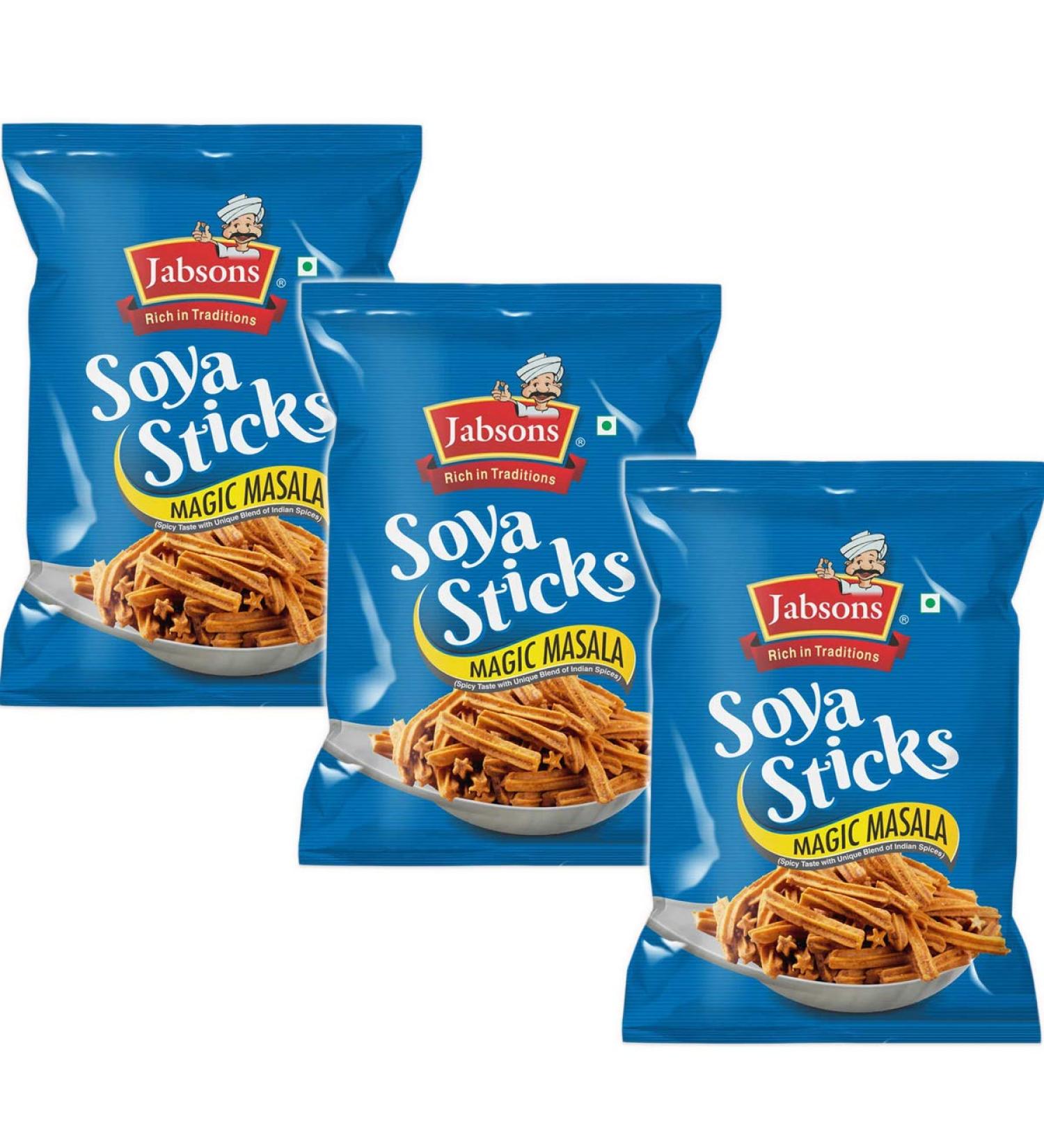 Jabsons Soya Sticks 180g x 3 (Magic Masala) - 3 Pack | Crunchy Snack - Buy Online on GoSupps.com