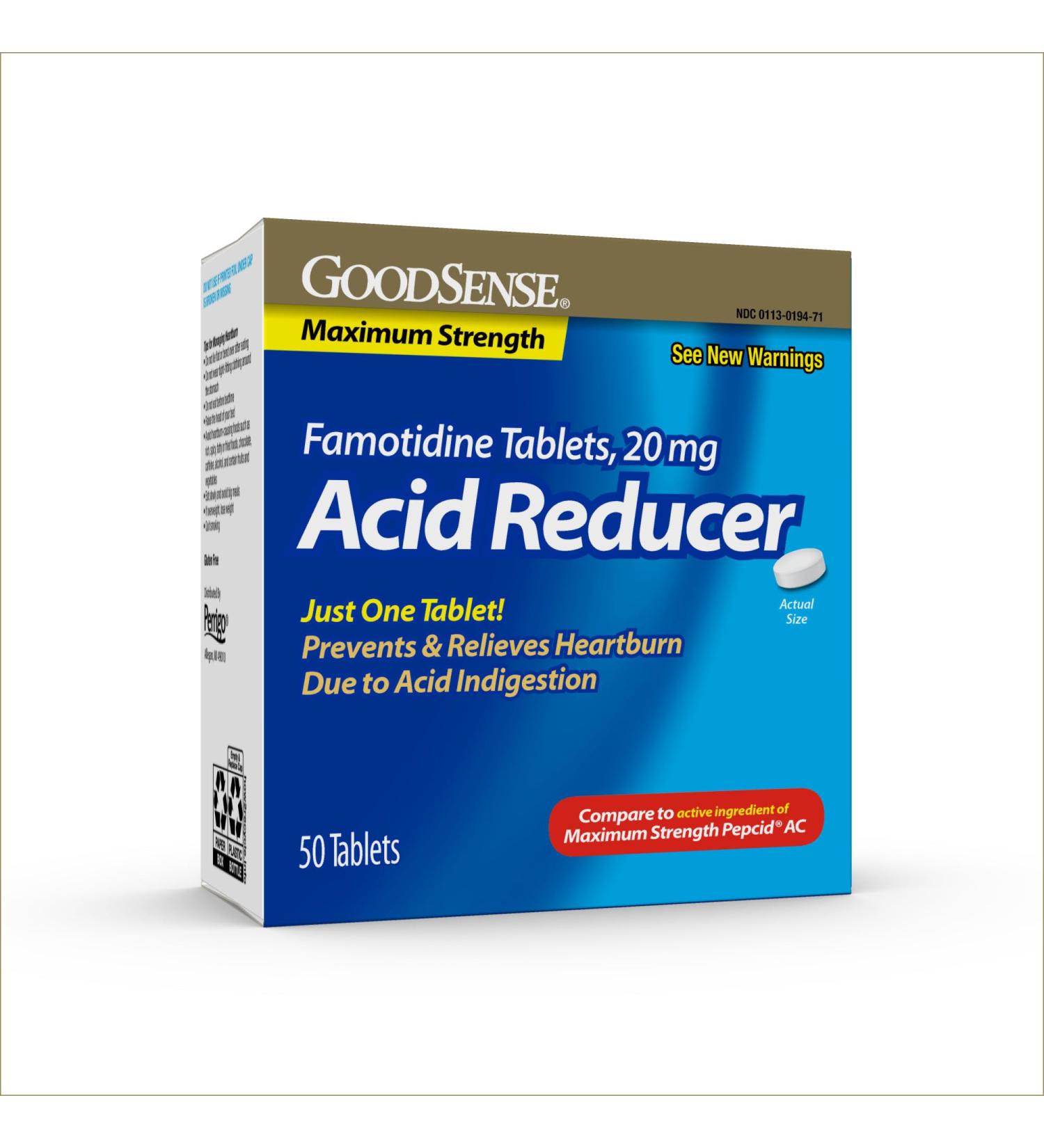 GoodSense Maximum Strength Famotidine Tablets 20 mg Acid Reducer for Heartburn Relief - Buy Online on GoSupps.com