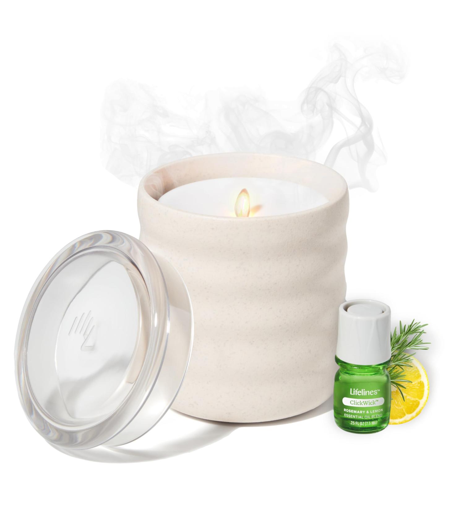 Shop Lifelines Flameless Candle & Aromatherapy Diffuser - Cordless Waterless Essential Oil Blend - Electric Candle in Cream Bubble - Buy Online on GoSupps.com