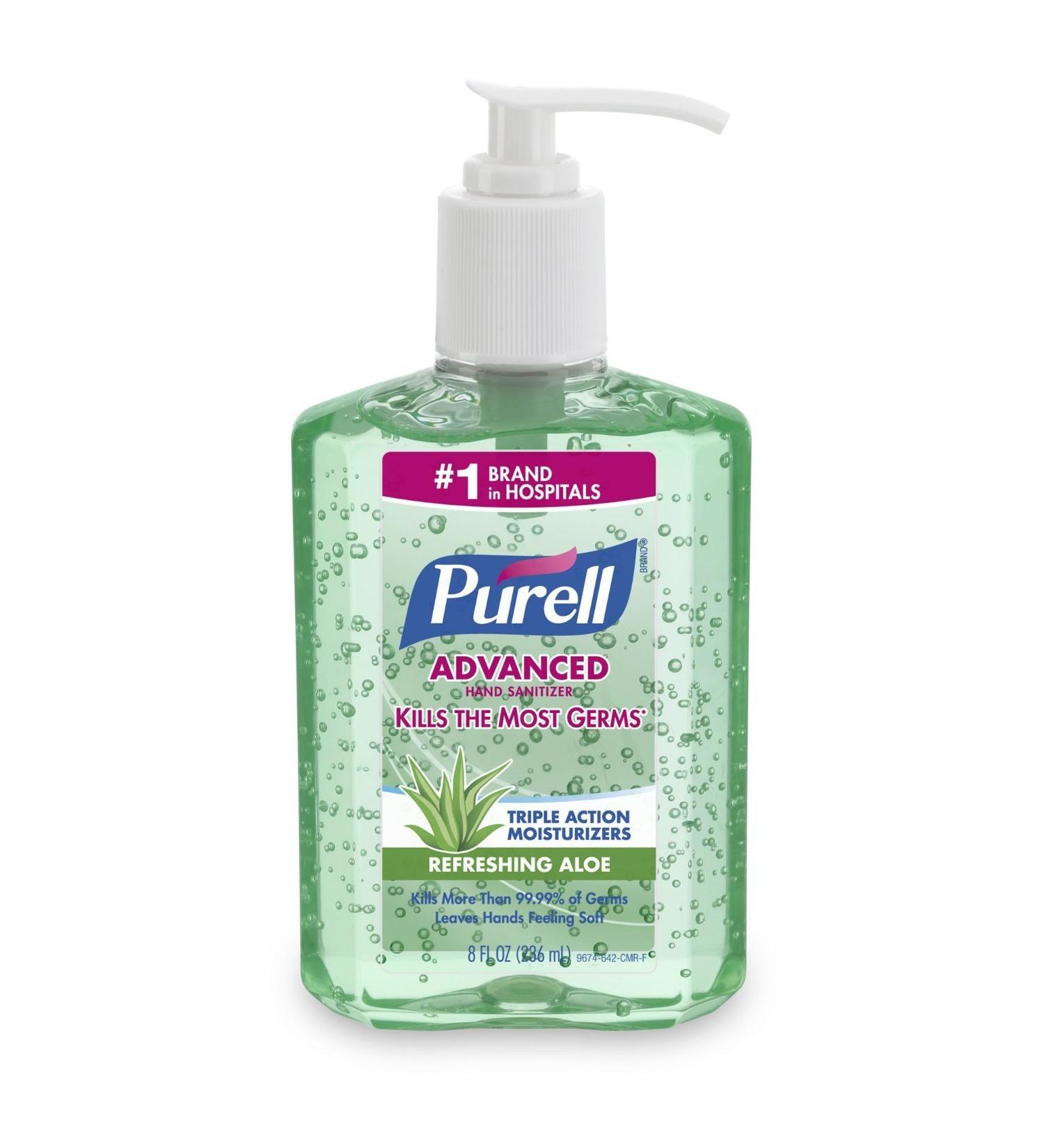 8 oz Advanced Hand Sanitizer with Aloe and Vitamin E - Soothing Gel, Fresh Scent 1Each - Buy Online on GoSupps.com