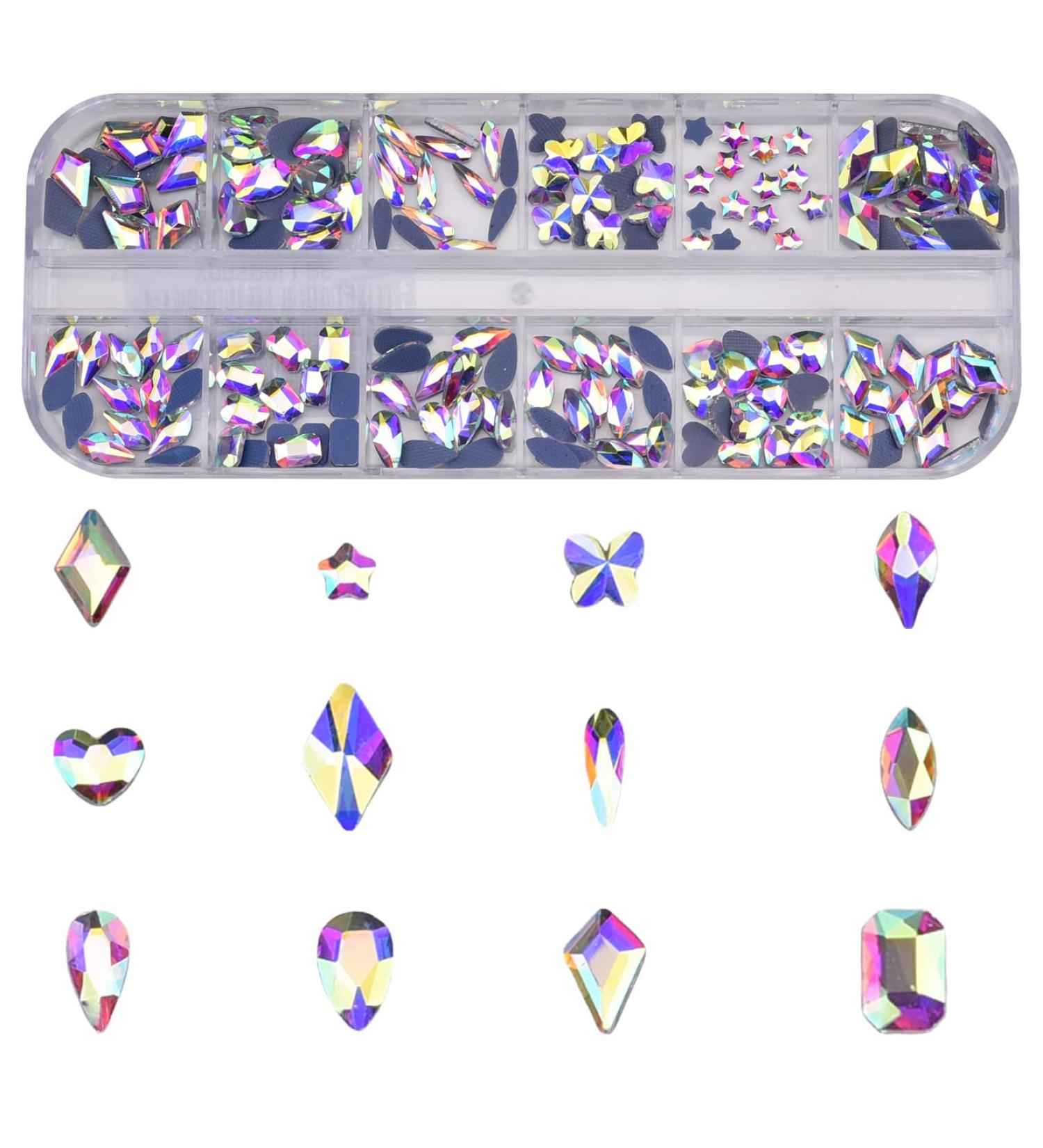 180pcs Mixed Crystals Ab Nail Decoration Glass Rhinestones for Acrylic Nail Art Design - Buy Online on GoSupps.com