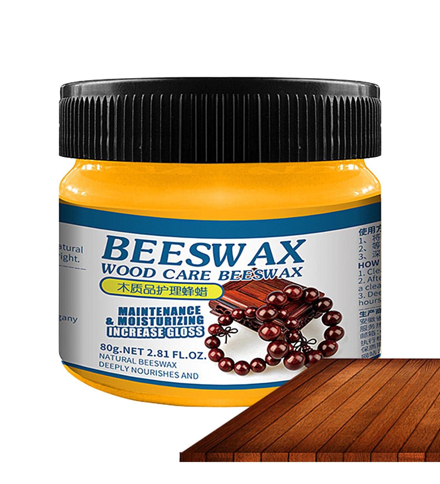 Wood Seasoning Beeswax | Furniture Beeswax Polish - Floor Tables Chairs Cabinets for Home Furniture to Protect and Care 1 Wood Wax and Sponge - Buy Online on GoSupps.com