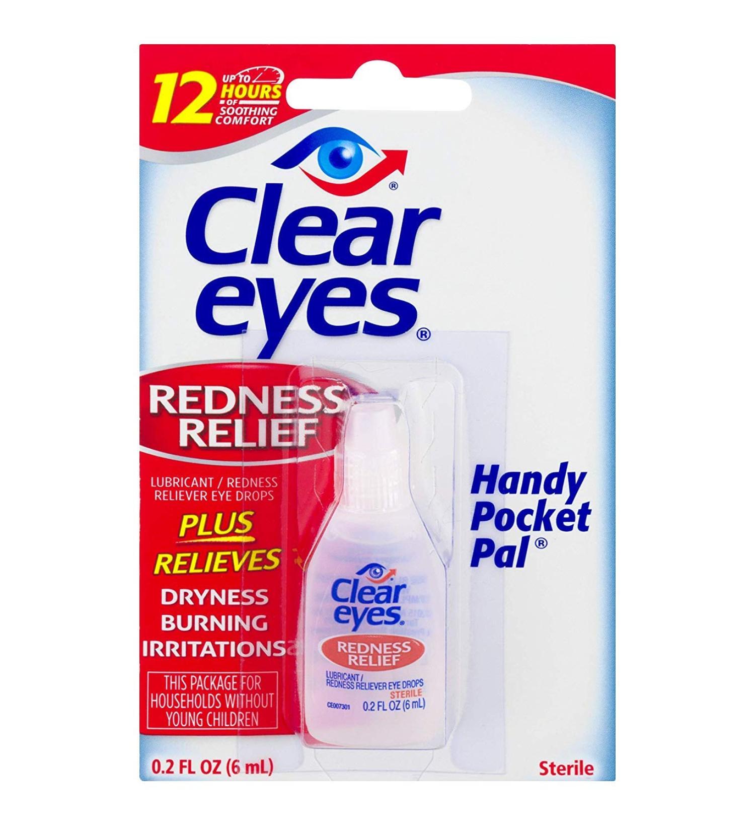 Clear Eyes Redness Relief Eye Drops Handy Pocket Pal 0.20 oz (12 Pack)