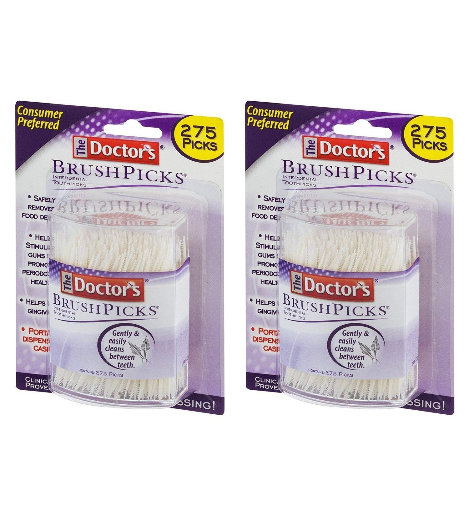 Doctor's BrushPicks 550 Total, Pack of 2 - Dental Toothpicks for Oral Care - Buy Online on GoSupps.com