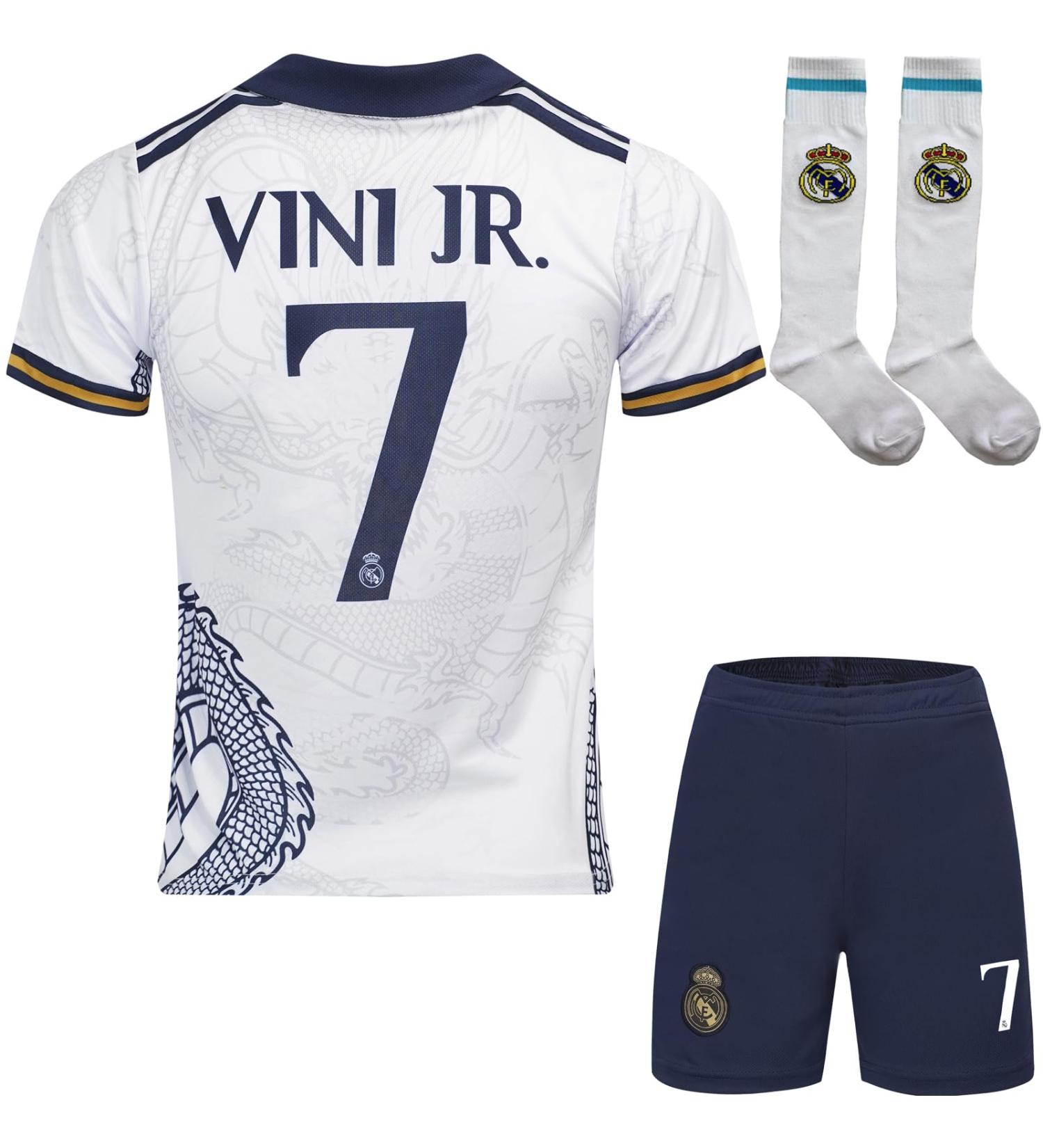 Buy Blackazat 2023/2024 R.Madrid #7 Vini Jr. Kids Football Jersey Shorts Socks Set - Youth Sizes Home 30 (12-13 years) - International Shipping Available - Buy Online on GoSupps.com