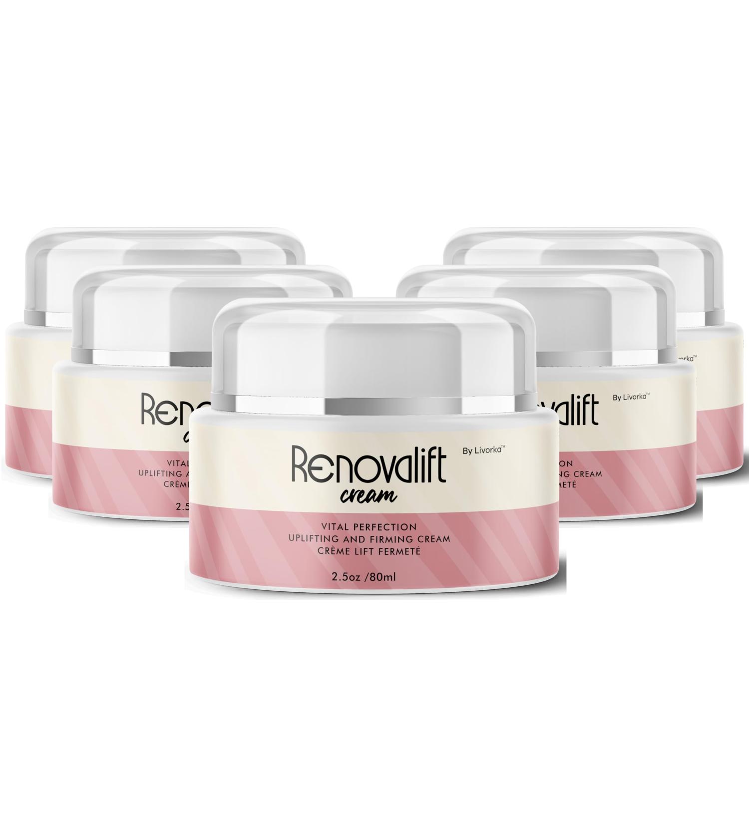 LIVORKA (5 Pack) Renovalift Face Cream - Official Renovalift Skin Cream Advanced Formula With Natural Ingredients Cream For Face And Neck Premium Supporting For Healthy Skin Reviews 5 Bottles - Buy Online on GoSupps.com
