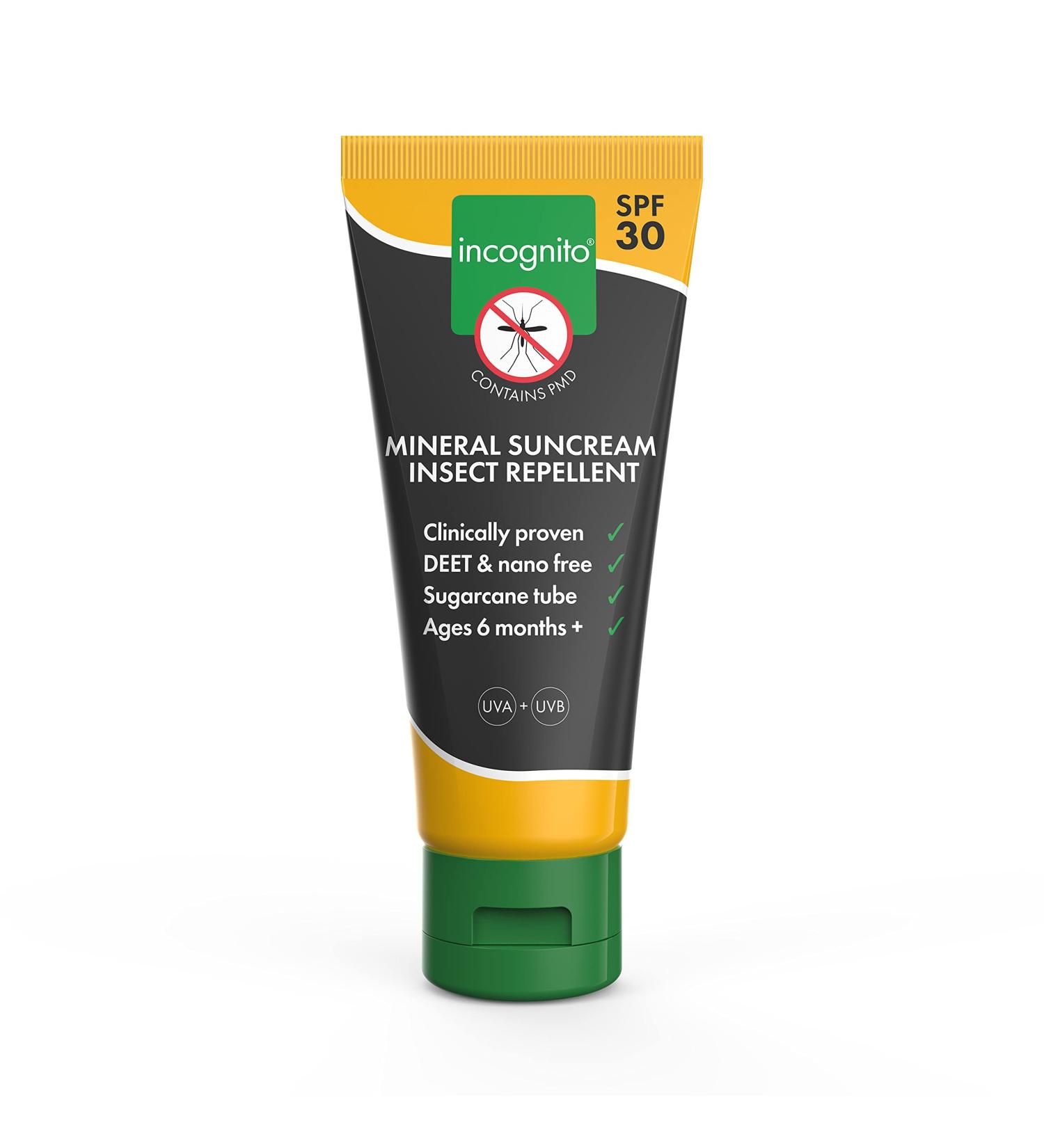 SPF30 Incognito Sunblock Insect Repellent 100ml - 3-in-1 Moisturizer for Soft, Protected Skin - Buy Online on GoSupps.com