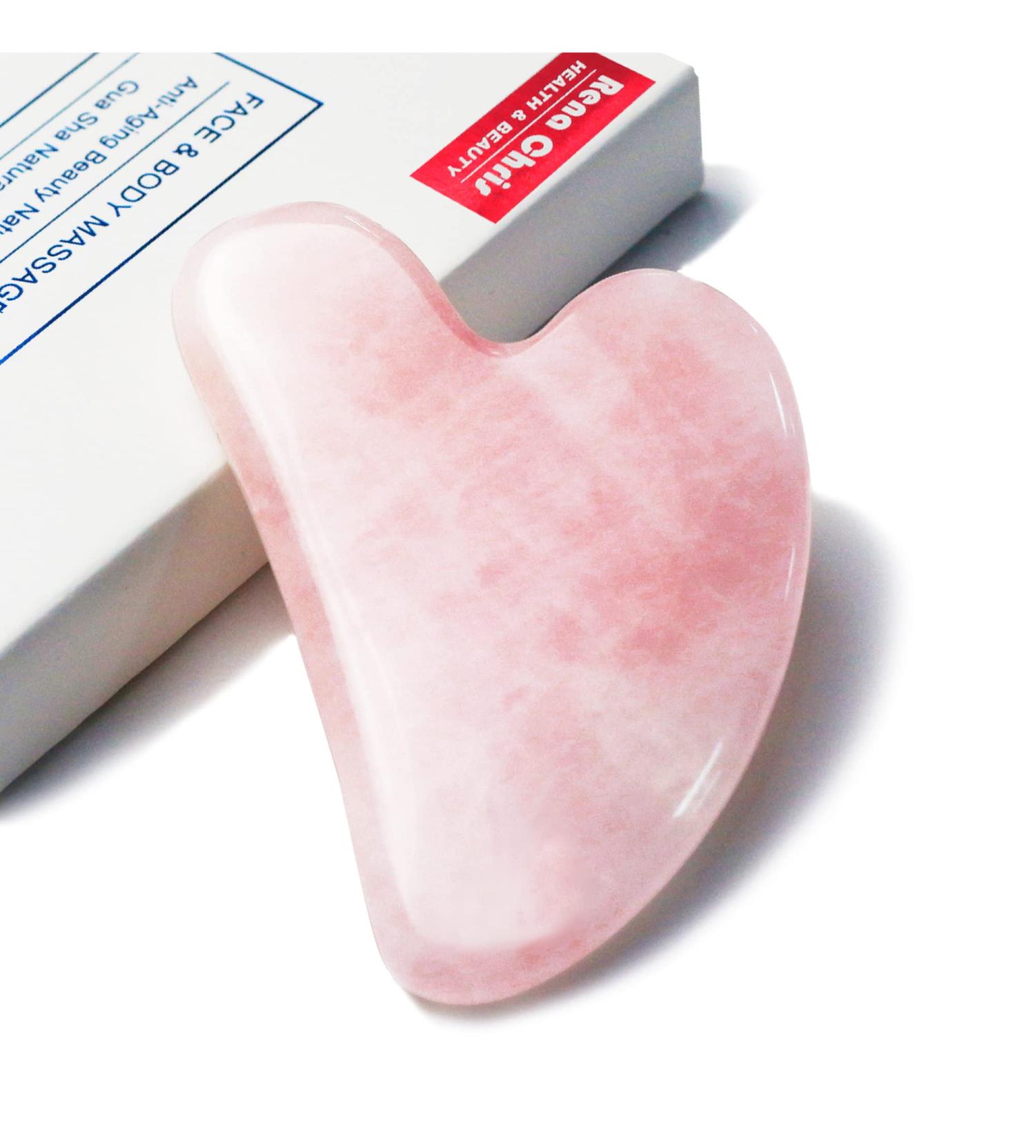 Natural Jade Stone Gua Sha Facial Tool for SPA Acupuncture Therapy - Pink - Buy Online on GoSupps.com