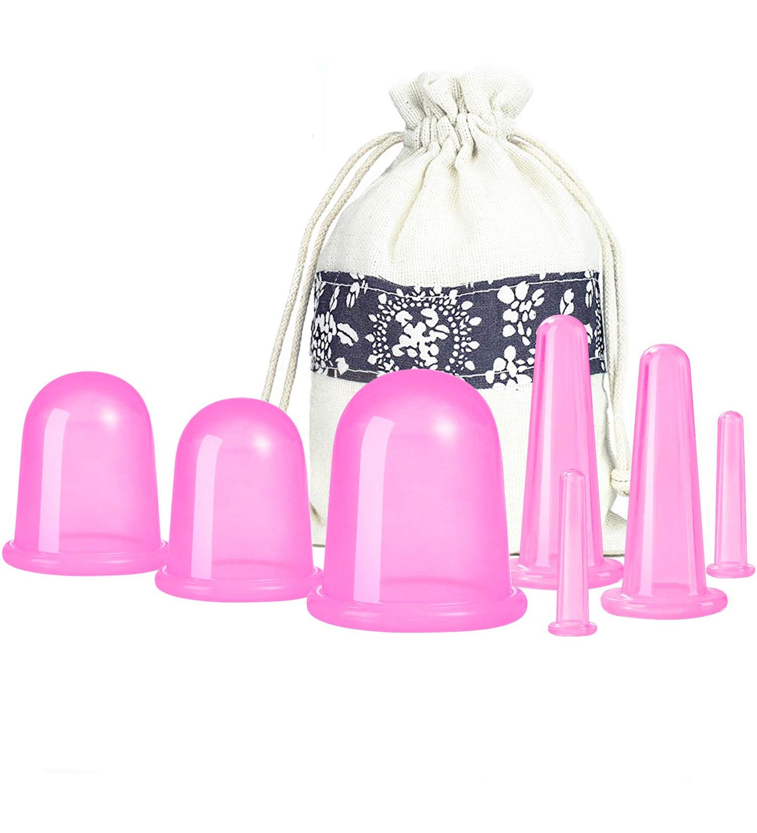 Cupping Therapy Sets 7Pcs | Silicone Anti Cellulite Massage Cups | Vacuum Suction Facial & Body Massager for Adults - Buy Online on GoSupps.com
