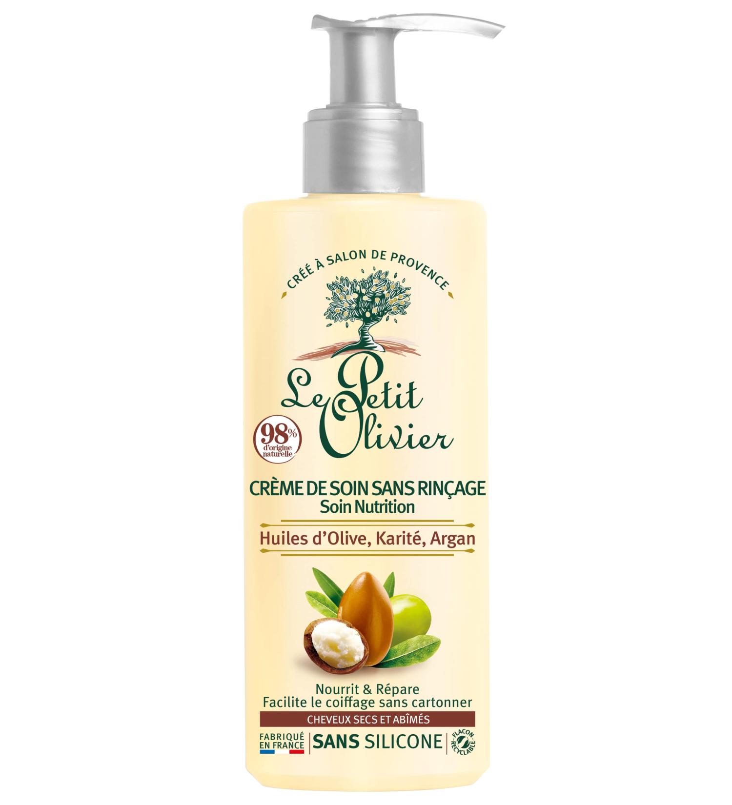 LE PETIT OLIVIER - Nourishing Care Cream - No Rinse - Olive Shea & Argan Oils - Detangles Nourishes & Repairs - Dry & Damaged Hair - Silicone and Sulfate Free - Made in France - 200ml - Buy Online on GoSupps.com