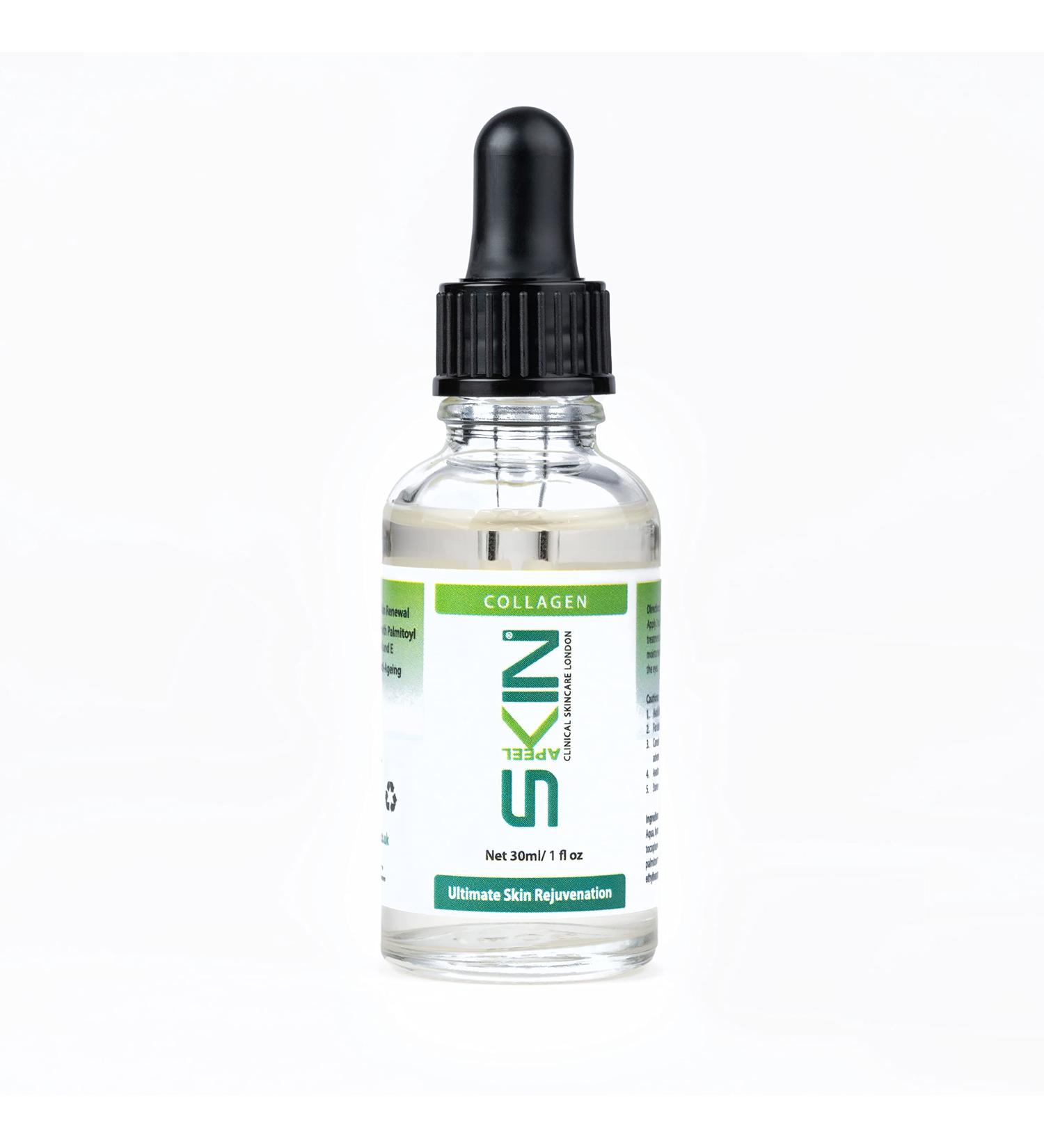 Collagen Face Serum SKINAPEEL Anti Aging Serum for Face & Neck 30ml - Anti Wrinkle Boosting Complex Facial Serum Ideal for Use with Derma Rollers - MADE IN THE UK - Buy Online on GoSupps.com