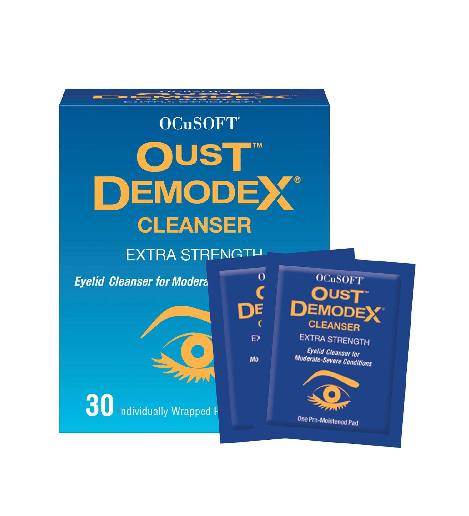 Oust Demodex Cleanser Pre-Moistened Pads 30ct - Fast & Effective Demodex Treatment - Buy Online on GoSupps.com