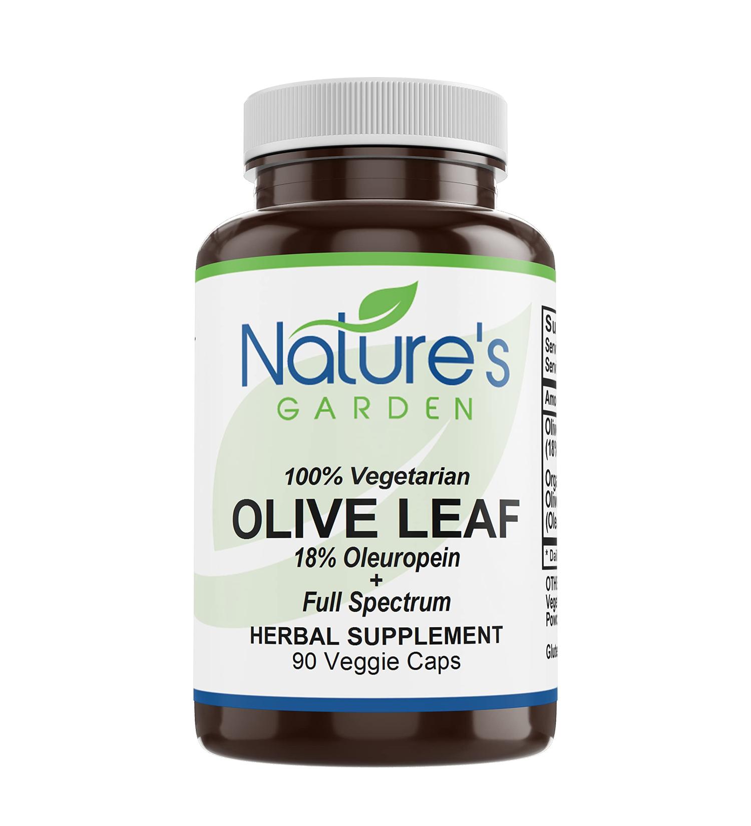 NATURE'S GARDEN ESSENTIALS Olive Leaf - 90 Veggie Caps - with 400mg Potent Organic Olive Leaf Extract - Buy Online on GoSupps.com