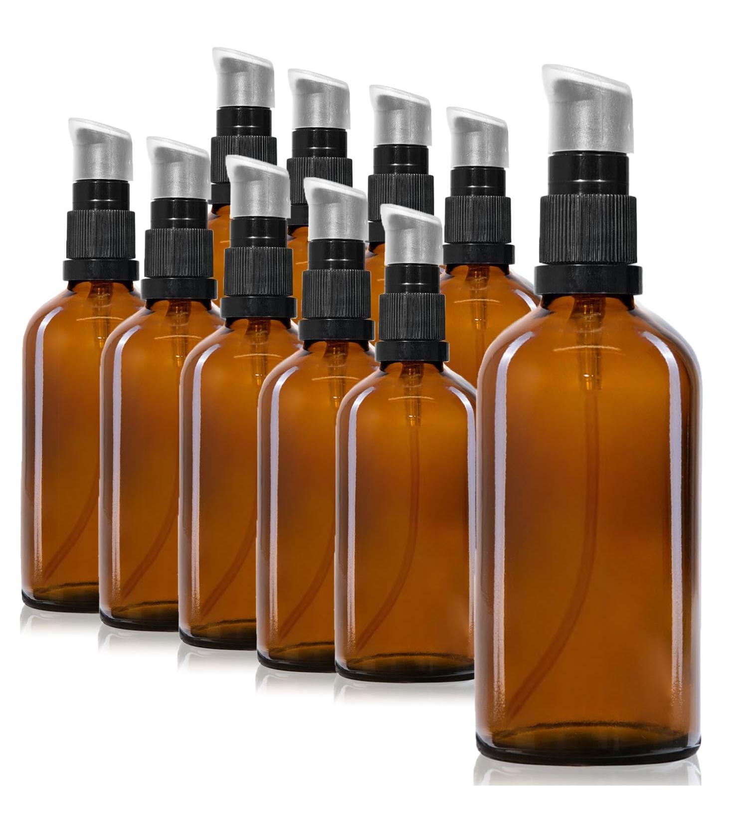 OPUTEC 68 x 100ml Travel Pump Bottles - Mini Cream Lotion Dispenser for Easy Filling | Large Pack of Durable Brown Pumps - Buy Online on GoSupps.com