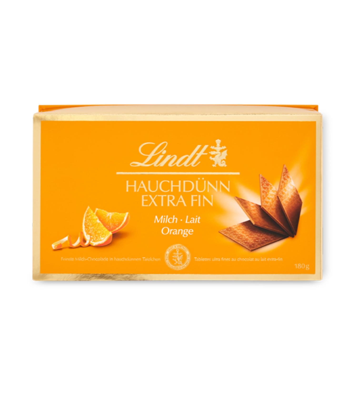  Lindt Lindt - Box of EXTRA FINE chocolate squares - Milk chocolate orange - 180g - Buy Online on GoSupps.com
