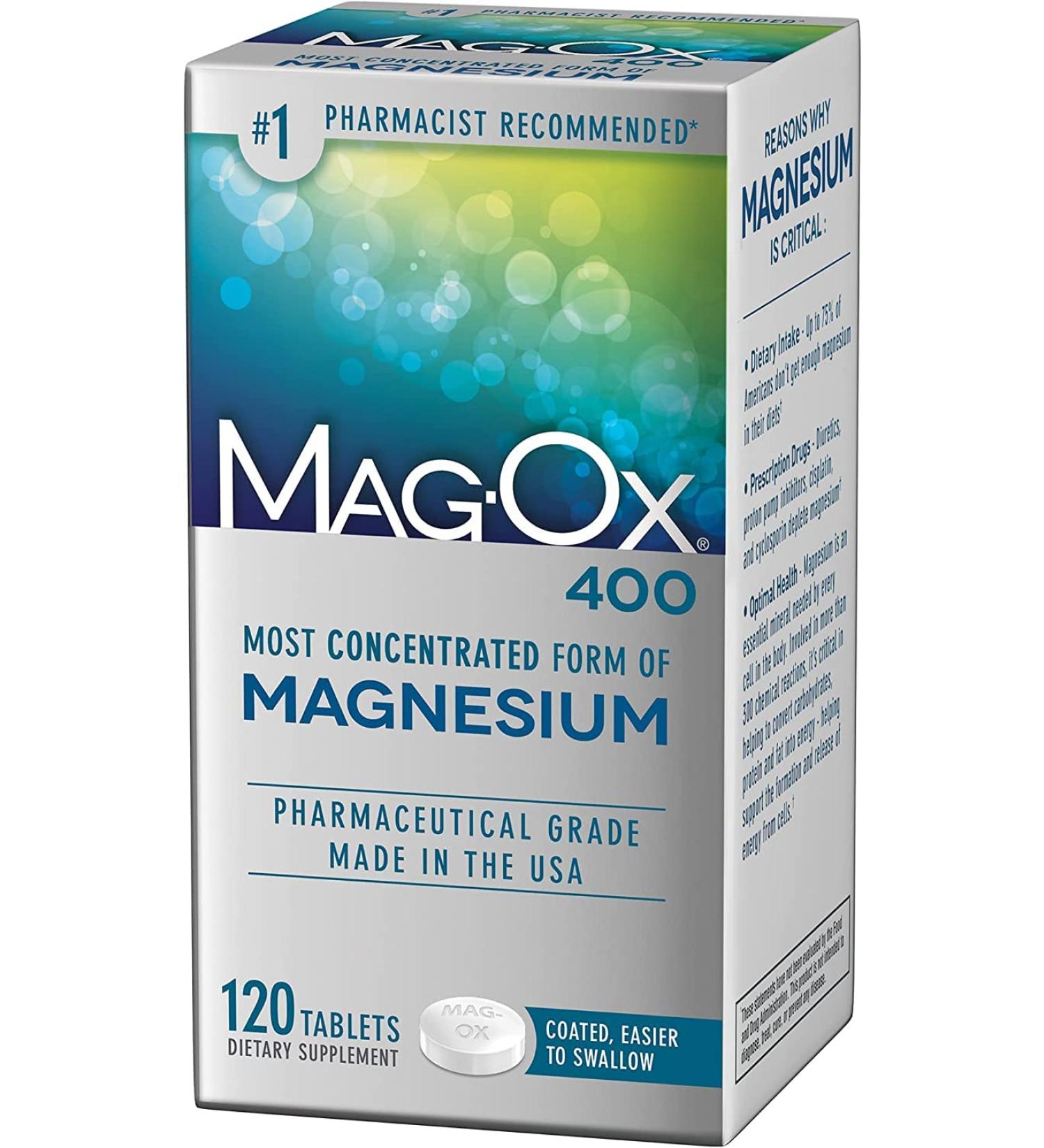 MagOx 400 Magnesium 120 Tablets - Essential Mineral Supplement - Buy Online on GoSupps.com