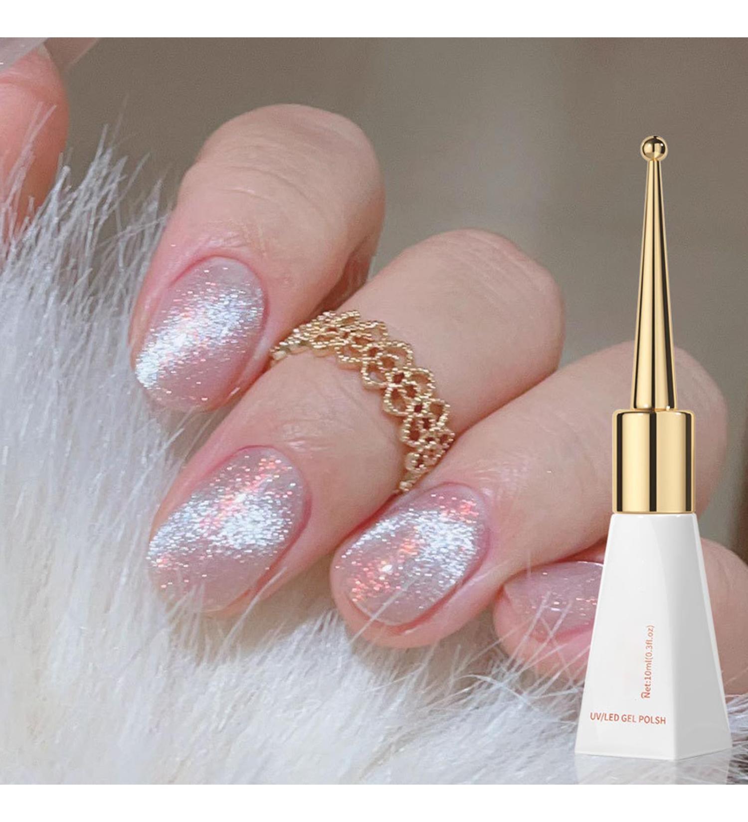 Cat Eye Gel Nail Polish 9D Glitter Cat Eye Gel Polish 15ML Holographic Sparkle Gel Nail Polish Soak Off UV/Led Magnetic Glitter Gel Nail Polish Glitter Nail Polish for DIY Manicure Nail Salon - Buy Online on GoSupps.com