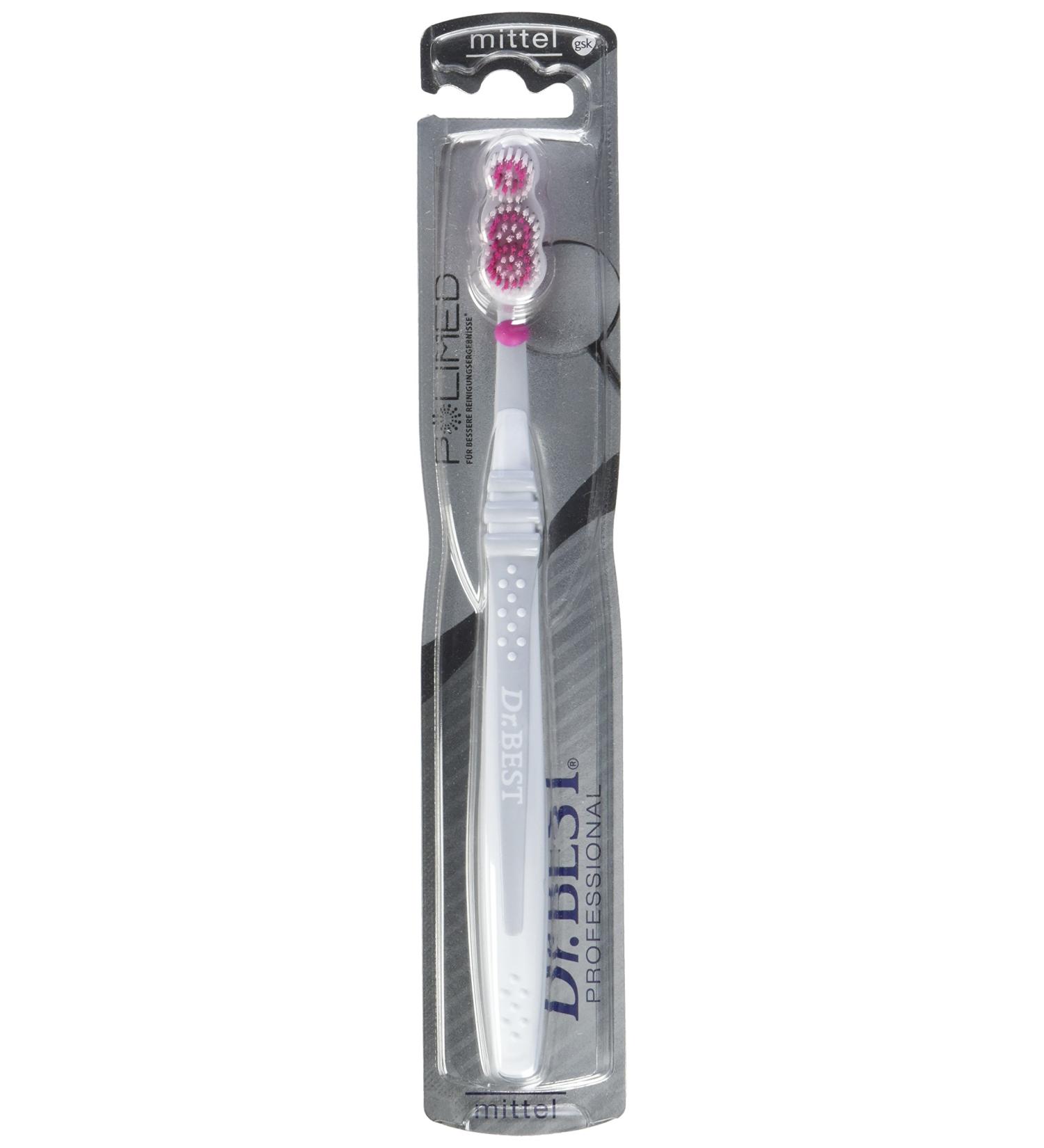 Dr.BEST Polimed toothbrush medium (6 x 1 piece) for up to 49% better cleaning performance in hard-to-reach areas