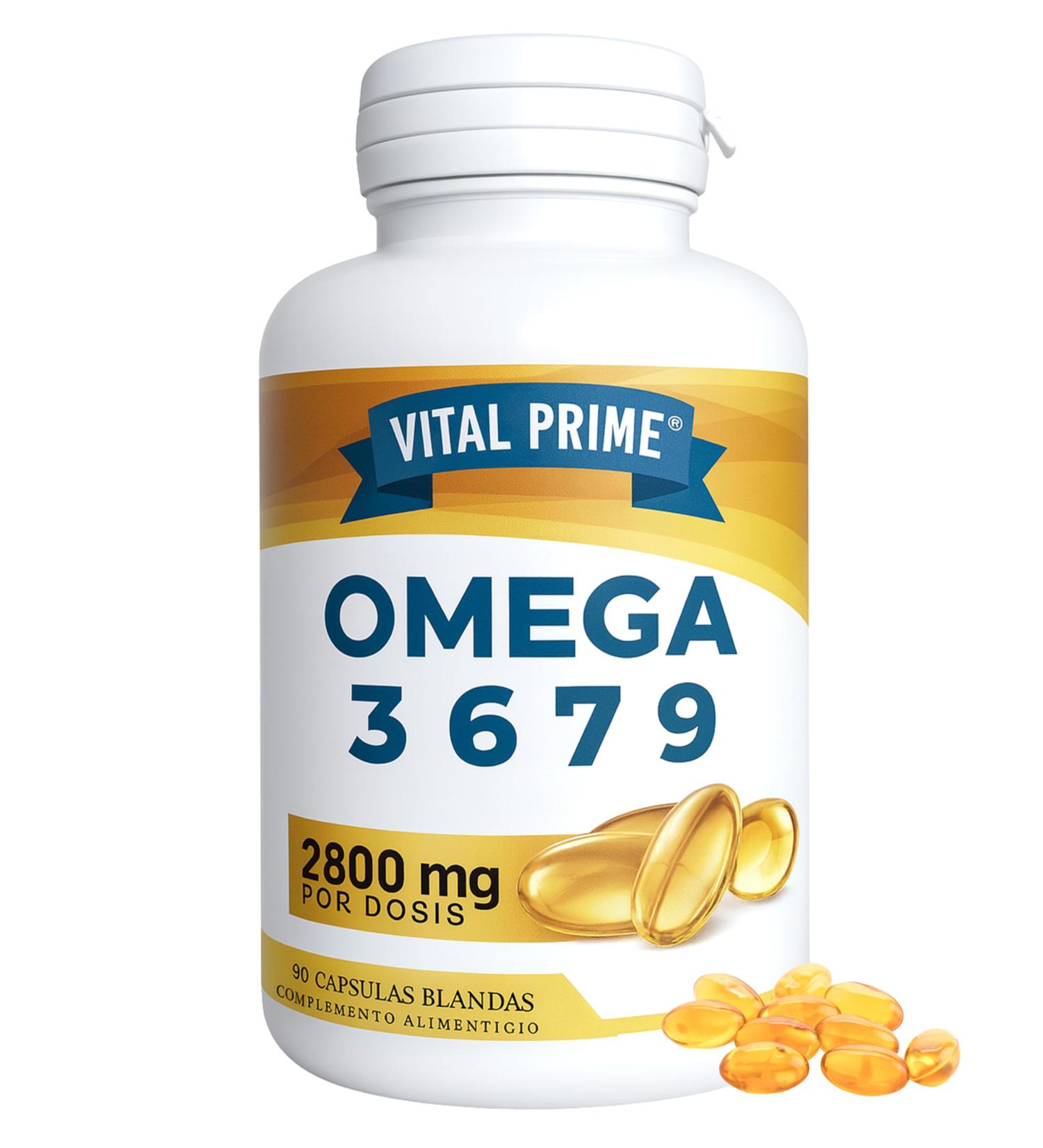 VITAL PRIME Omega 3 6 7 9 2800MG 90 Soft Capsules Enriched with Linseed Evening Primrose Olive Wheat Germ and Macadamia Nut Oil Omega 3 6 7 9 Softgels - Buy Online on GoSupps.com