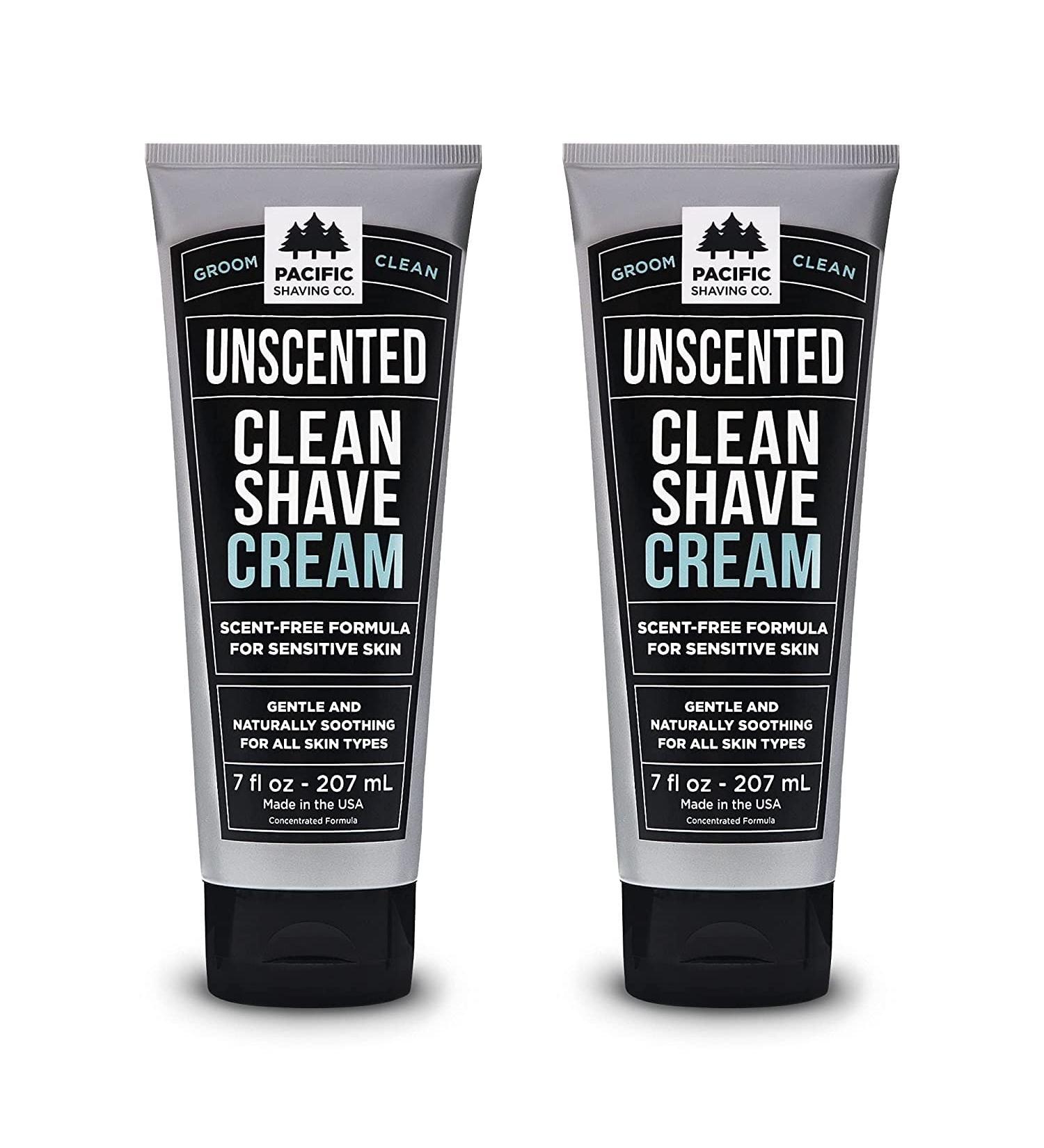 Buy Pacific Shaving Company Clean Shaving Cream - Shea Butter & Vitamin E 2 Pack (7 Oz) - Hydrating Unscented Formula for Sensitive Skin Anti-Redness & Irritation-Free - Buy Online on GoSupps.com