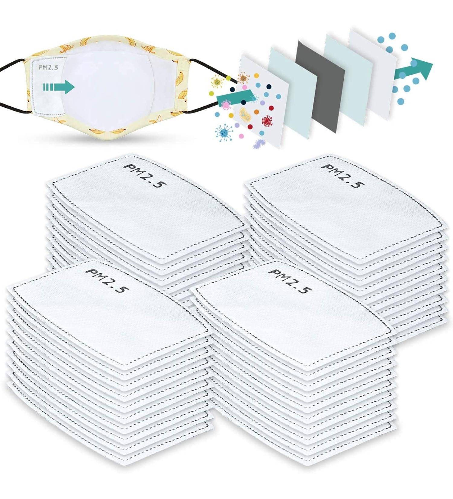 100pcs PM2.5 Activated Carbon Filters for Kids Masks | 5 Layer Dustproof & Breathable Inserts - Buy Online on GoSupps.com