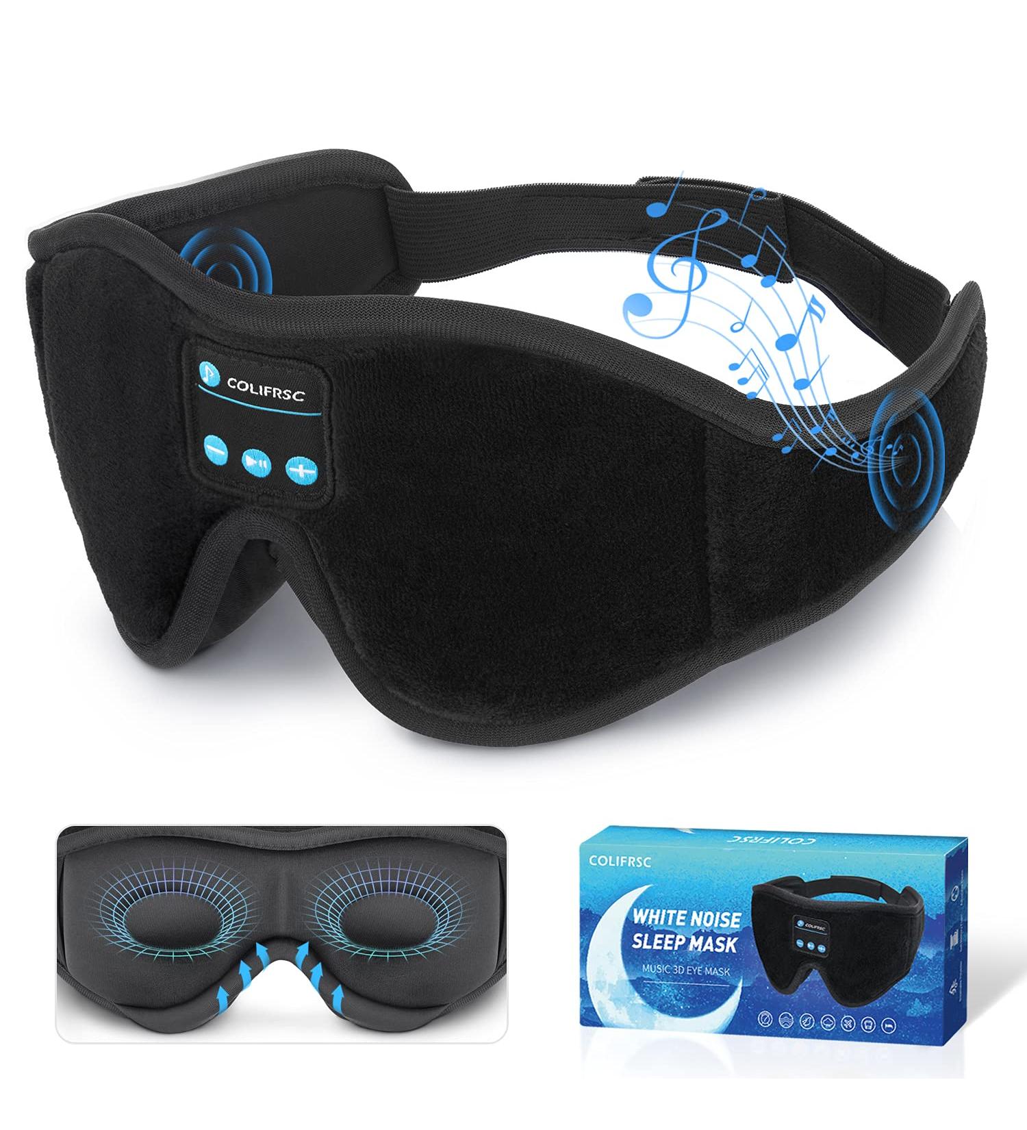 Sleep Mask with White Noise Bluetooth 5.0 Music Headphone | 10 White Noise Sounds | 10 Hours Play Time | Ideal for Men & Women | Small Size - Buy Online on GoSupps.com