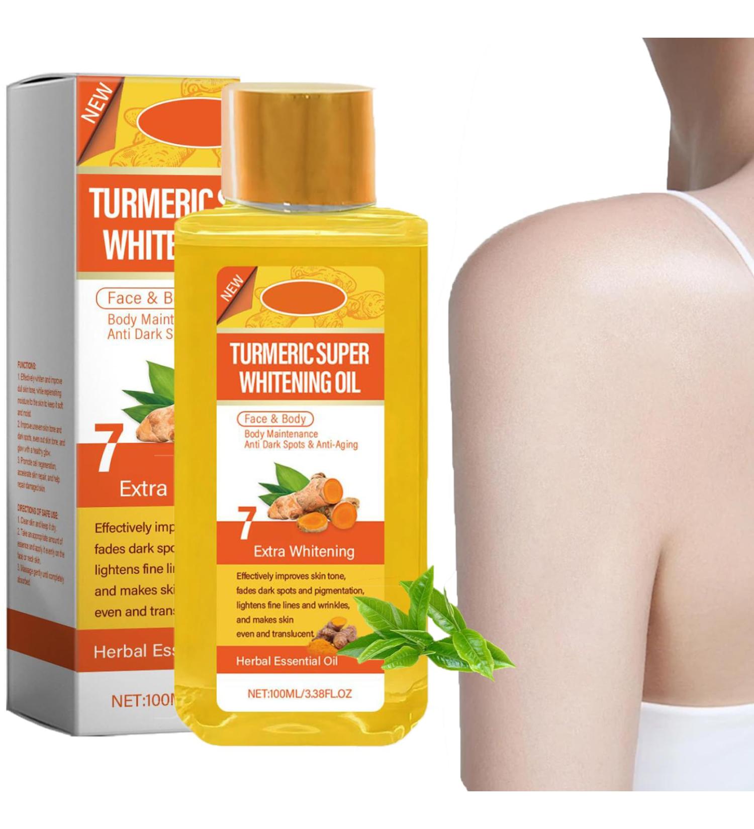 Turmeric Body Whitening Oil 100ml Turmeric Super Whitening Oil Body Whitening Oil Whitening Slow-Aging Firming Removing Black Spots - Buy Online on GoSupps.com