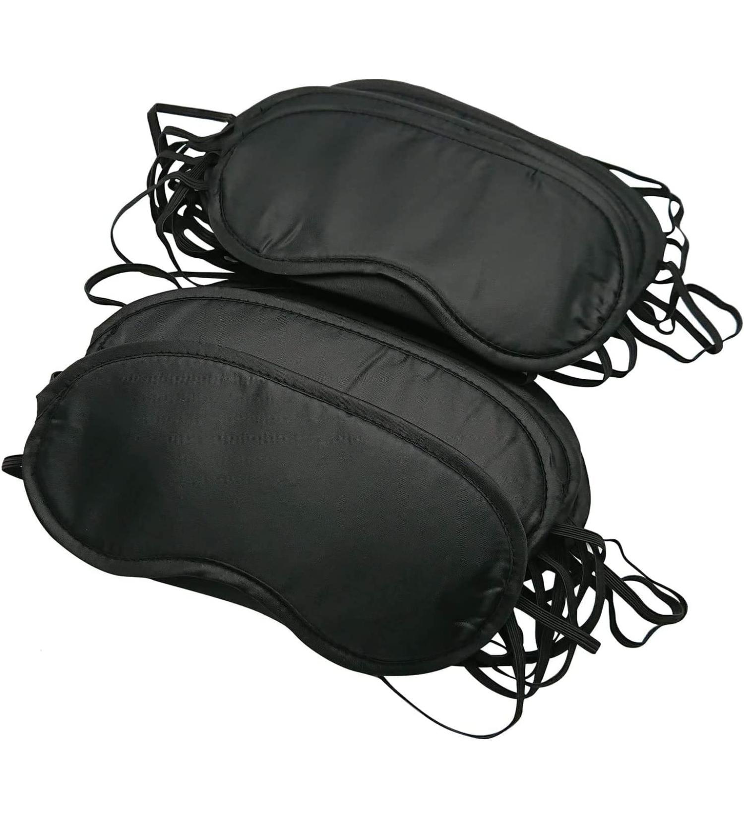10 Pack Black Sleep Mask Eye Cover - Soft & Comfortable Blindfold with Nose Pad & Adjustable Strap for Women, Men, Kids - Ideal for Travel, Sleep, Shift Work, Naps - Buy Online on GoSupps.com