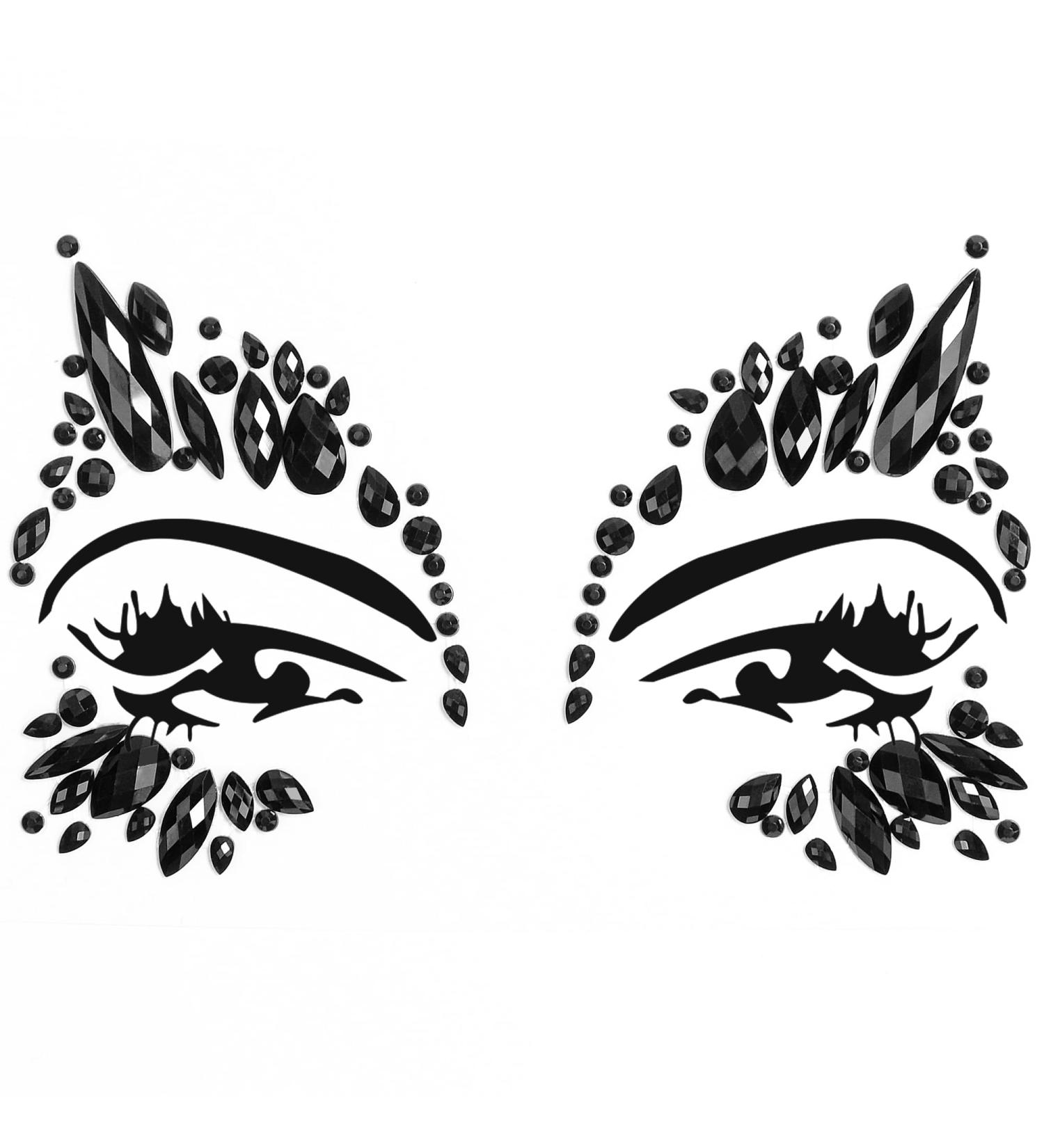 U-Goforst Black Face Gems Stick On - Self-Adhesive Rhinestone Stickers for Halloween Makeup & Festival Costumes - Buy Online on GoSupps.com