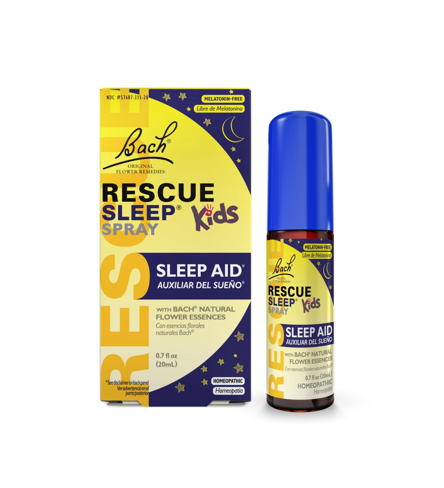 Bach RESCUE Sleep Kids Spray, Melatonin-Free, Sleep Aid for Children, Homeopathic, Flower Essences, 20mL - Buy Online on GoSupps.com