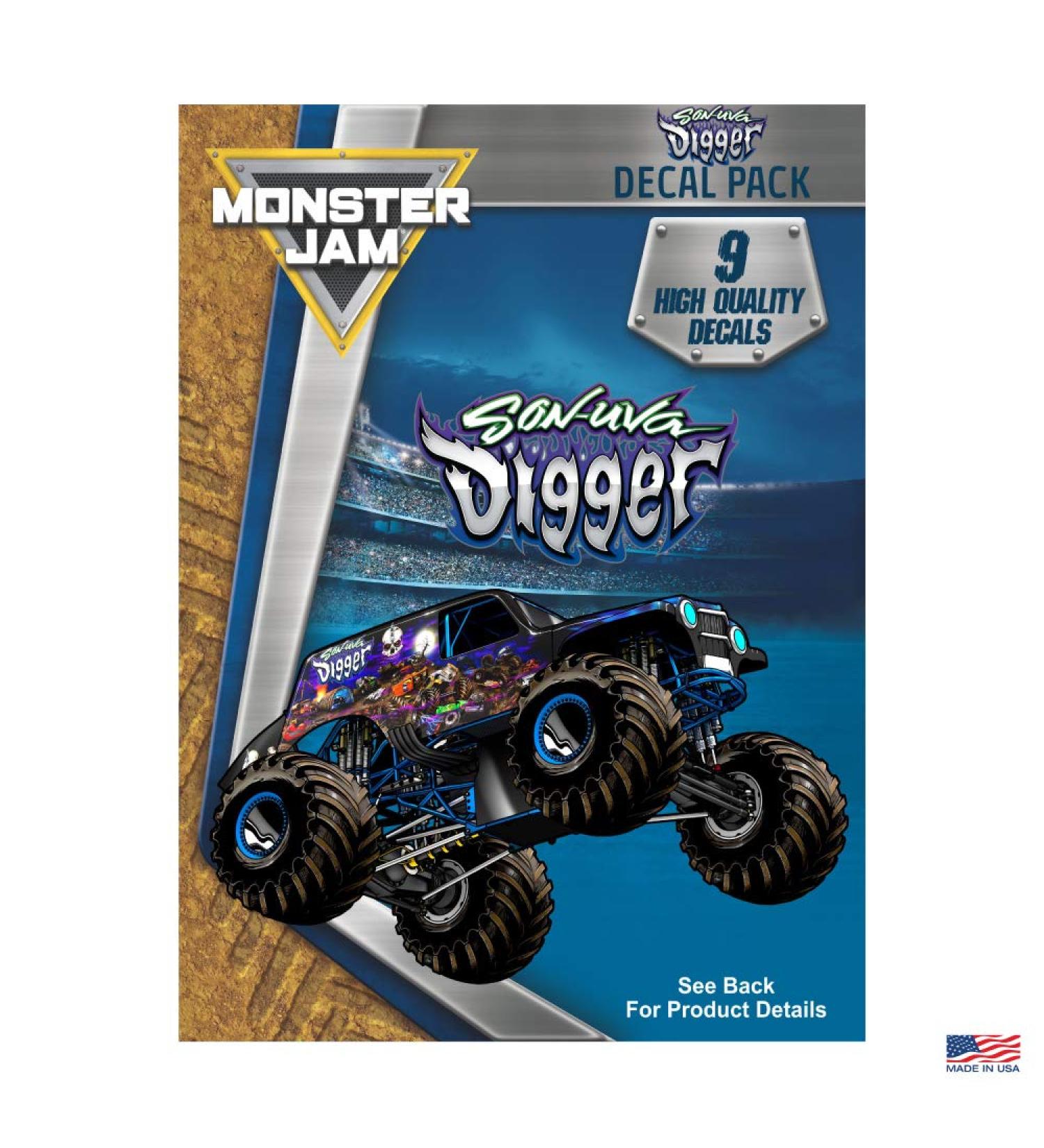 Monster Jam Son-Uva Digger Decal Pack - Set of 9 Monster Truck Vinyl Stickers - Buy Online on GoSupps.com