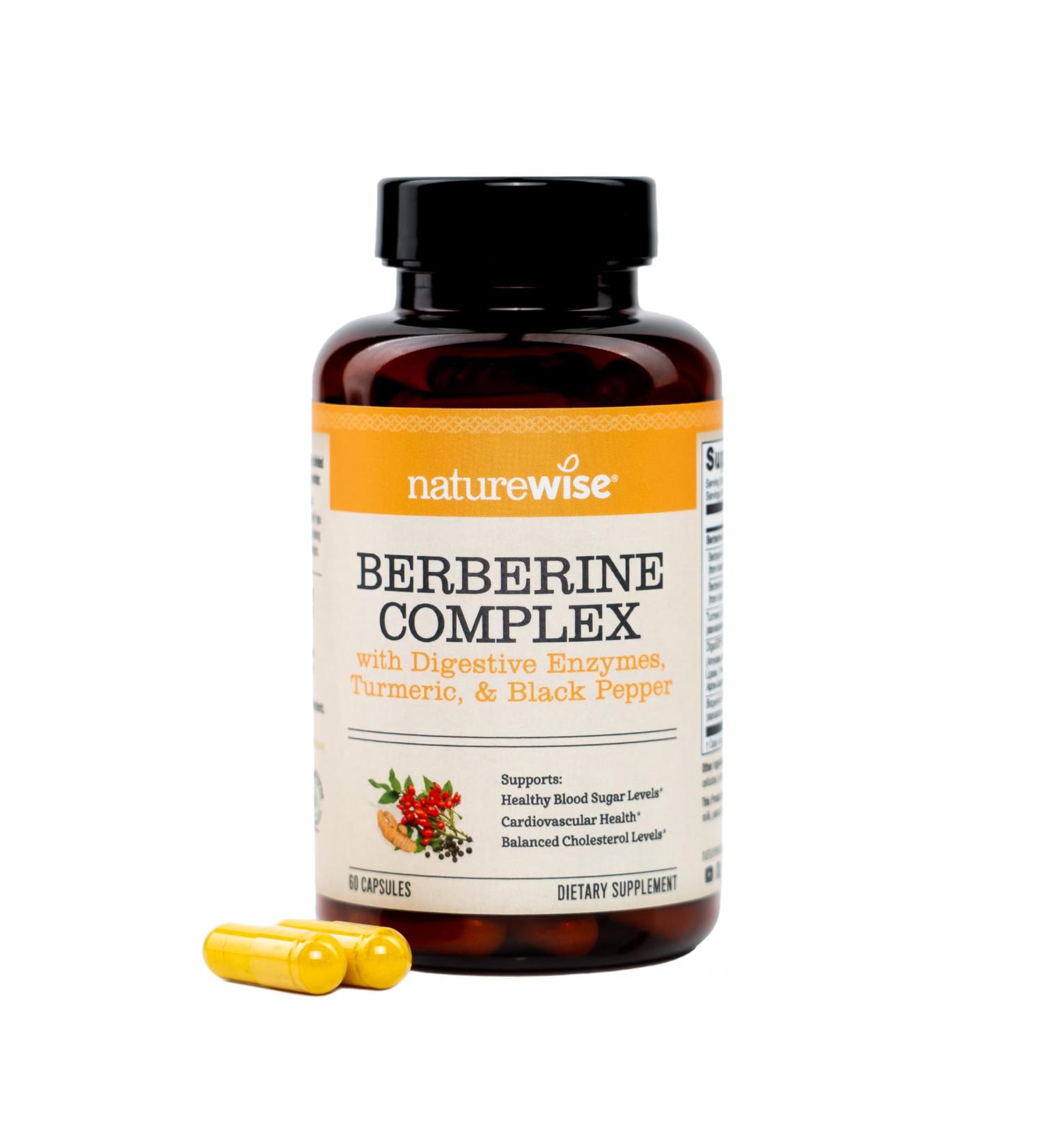 NatureWise Berberine 1000mg - Berberine Phytosome + HCI + Turmeric & Digestive Enzymes - Supports Healthy Blood Sugar + GI + Metabolism + Cholesterol - Non-GMO USA Manufactured - 30 Day Supply  - Buy Online on GoSupps.com