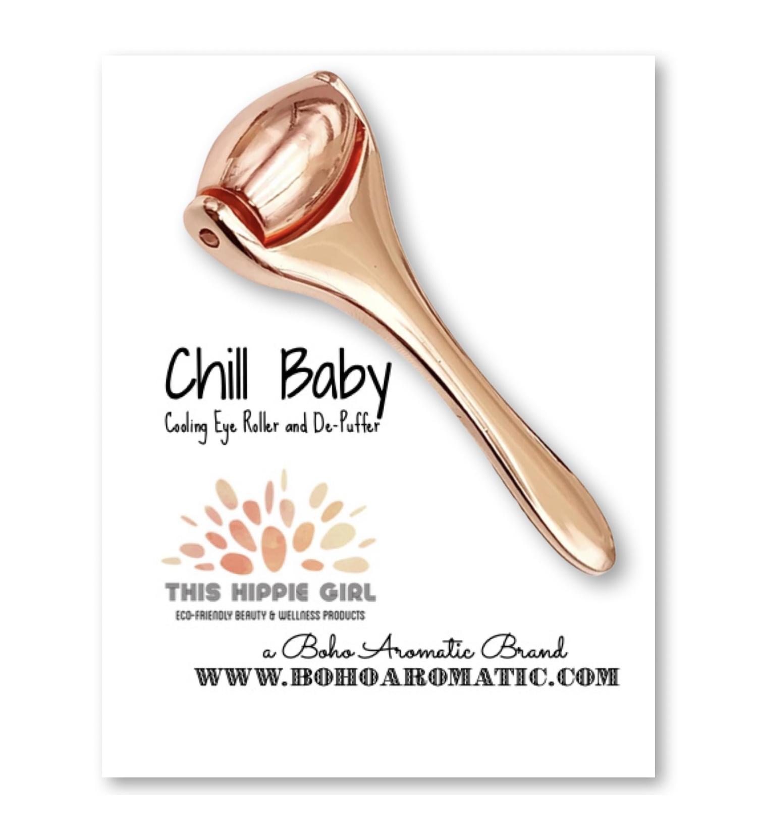Cooling Eye Roller & Depuffer | Chill Baby | Puffy Eyes Treatment | Rose Gold Skin Care Tool - Buy Online on GoSupps.com