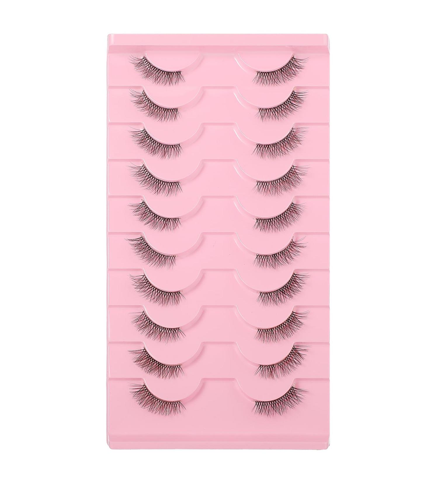 Buy Half Lashes Wispy Cat Eye 3D Fluffy False Lashes - 10 Pairs Natural Look Soft Eyelashes (6MM-10MM) D03 - International Shipping Available - Buy Online on GoSupps.com