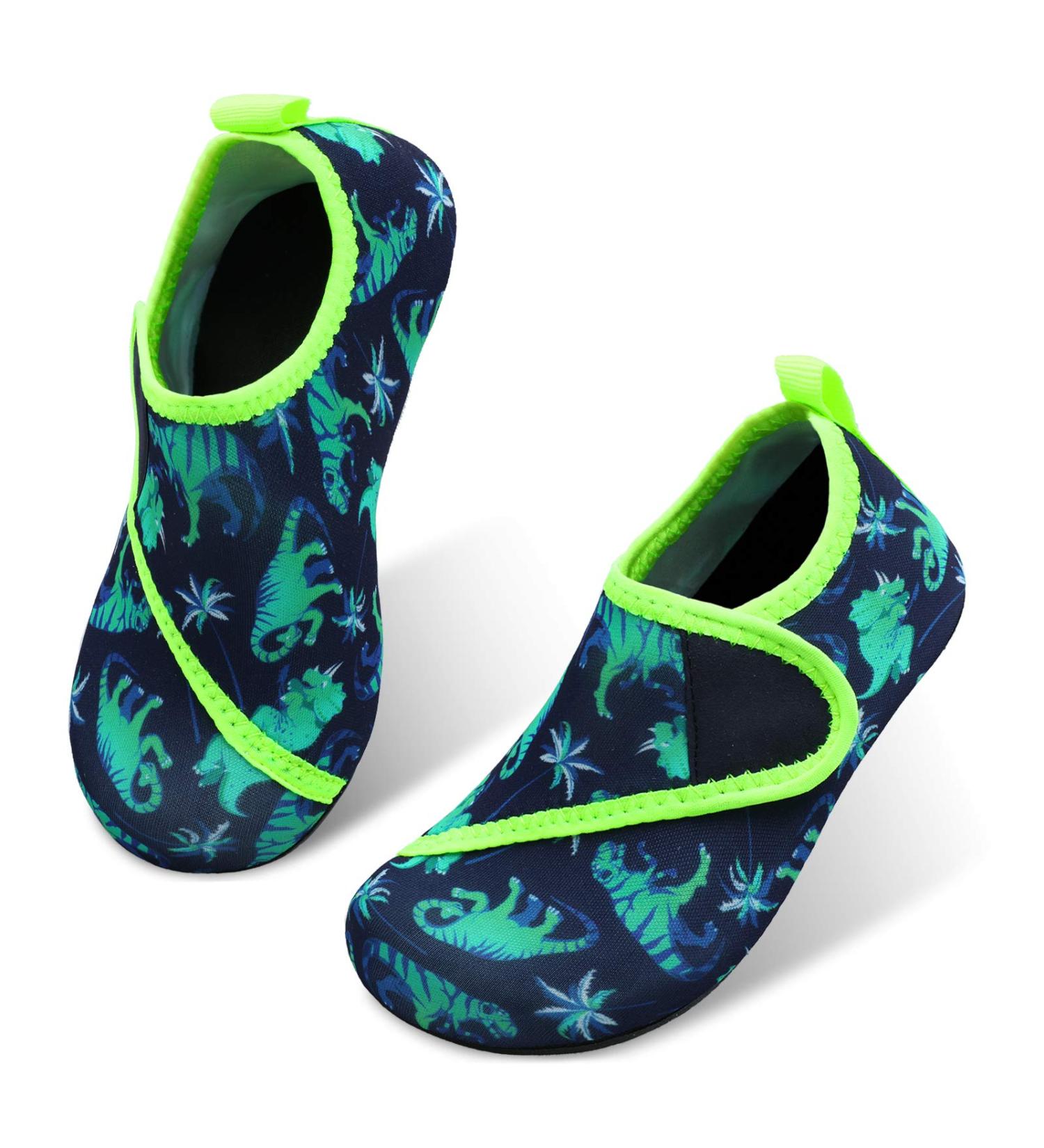 JIASUQI Kids Water Shoes Quick Dry Aqua Socks - Easy Dinosaur Design | 4/5 UK Child Size - Buy Online on GoSupps.com