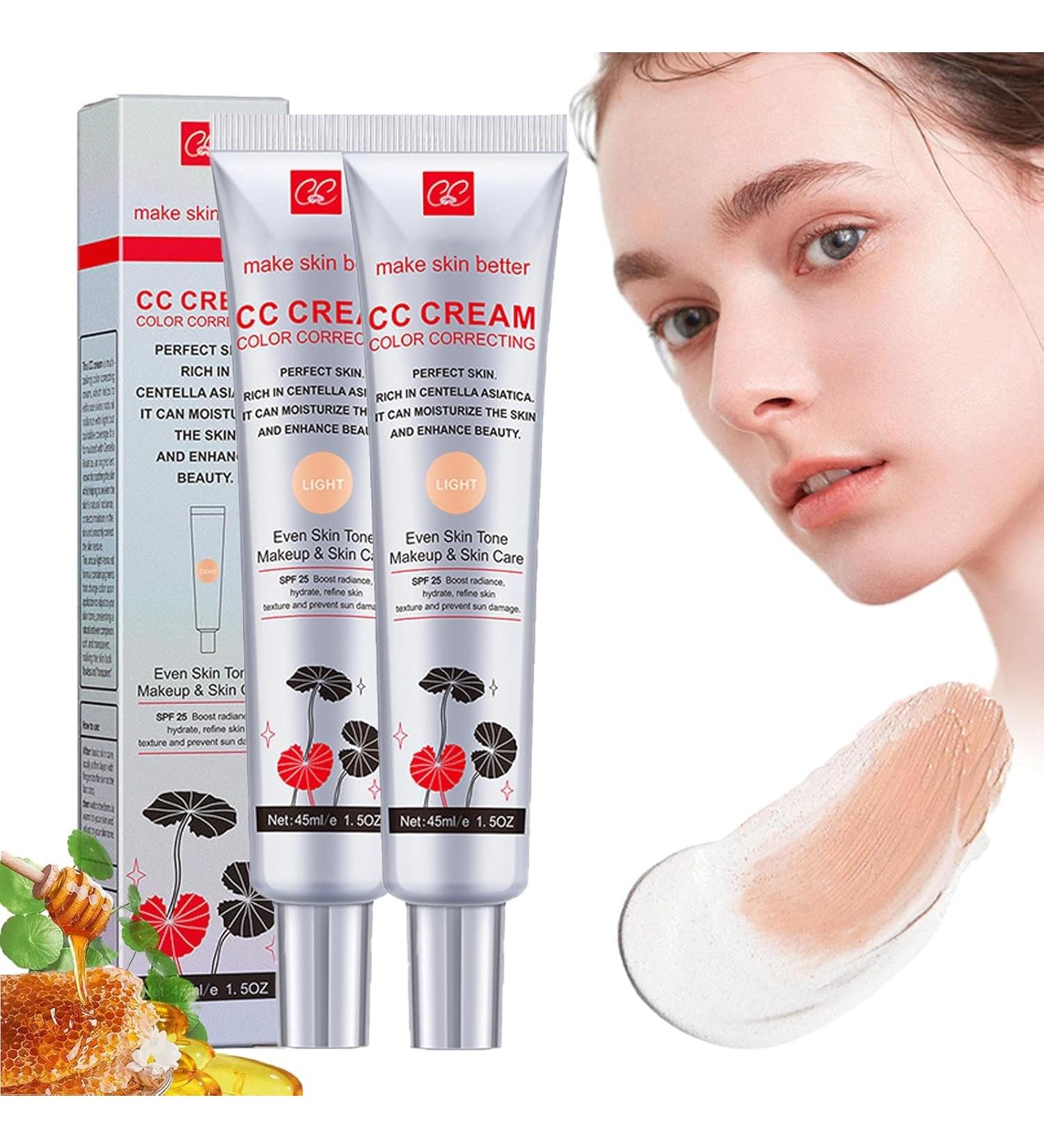 WJREGG CC Cream 2 in 1 Skin Care and Makeup Centella Color Correcting CC Cream Even Skin Tone Long-lasting Moisturizing Multi-function Base for Face - Buy Online on GoSupps.com