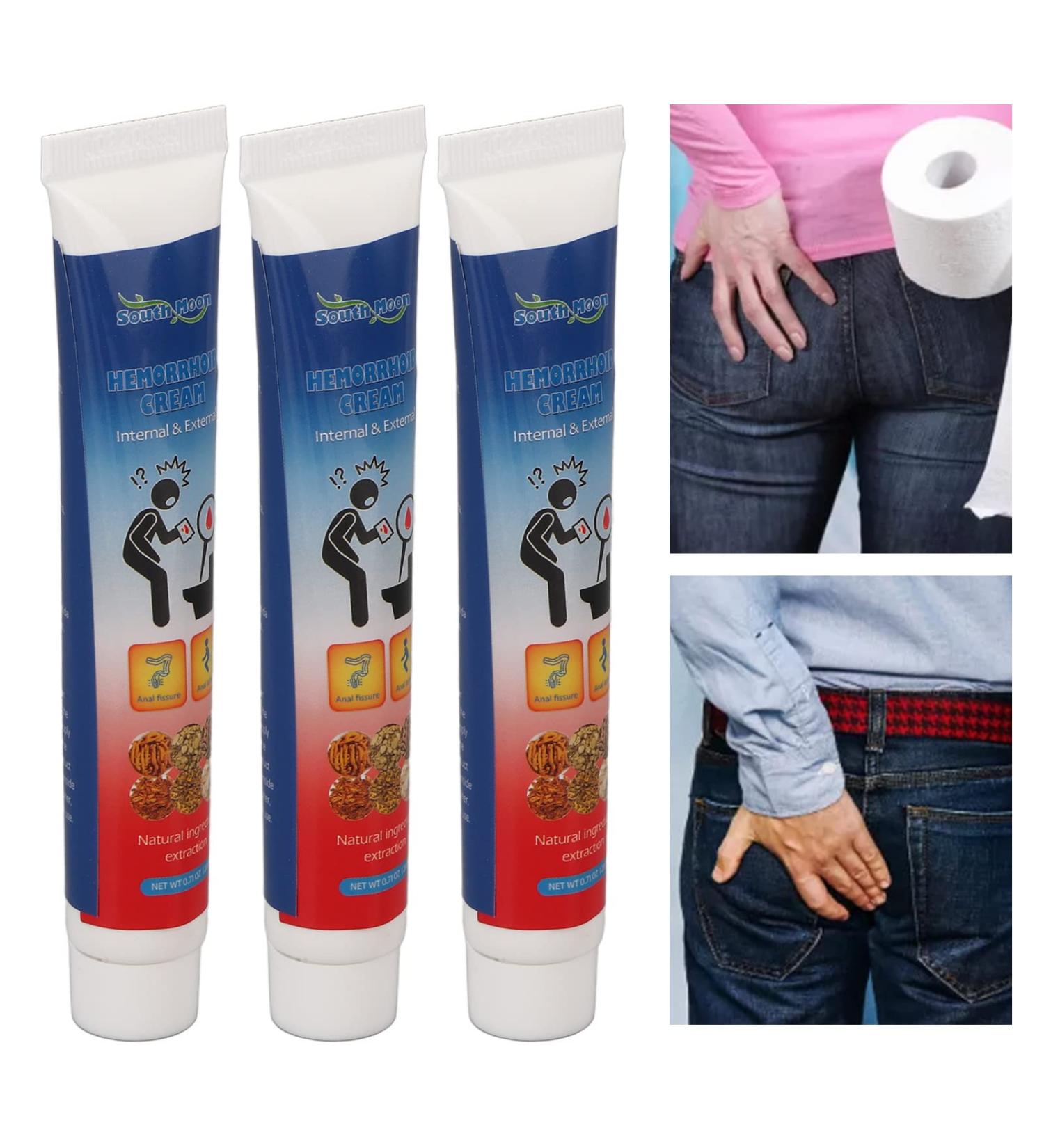 Brrnoo 3Pcs Hemorrhoid Relief Ointment - Herbal Cream for Safe Treatment of Anal Swelling & Itching - Buy Online on GoSupps.com