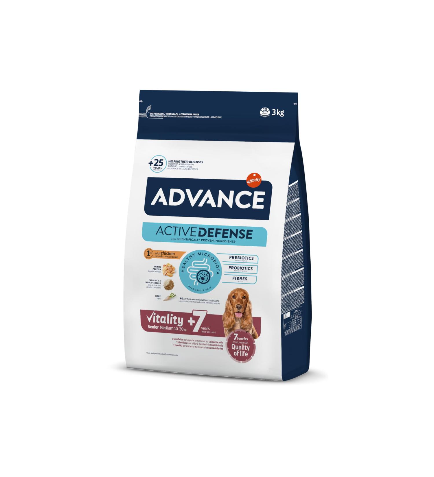 Advance Medium Senior - Croquettes for Senior Dogs (+7 years) of Medium Breed with Chicken - 3kg - Buy Online on GoSupps.com